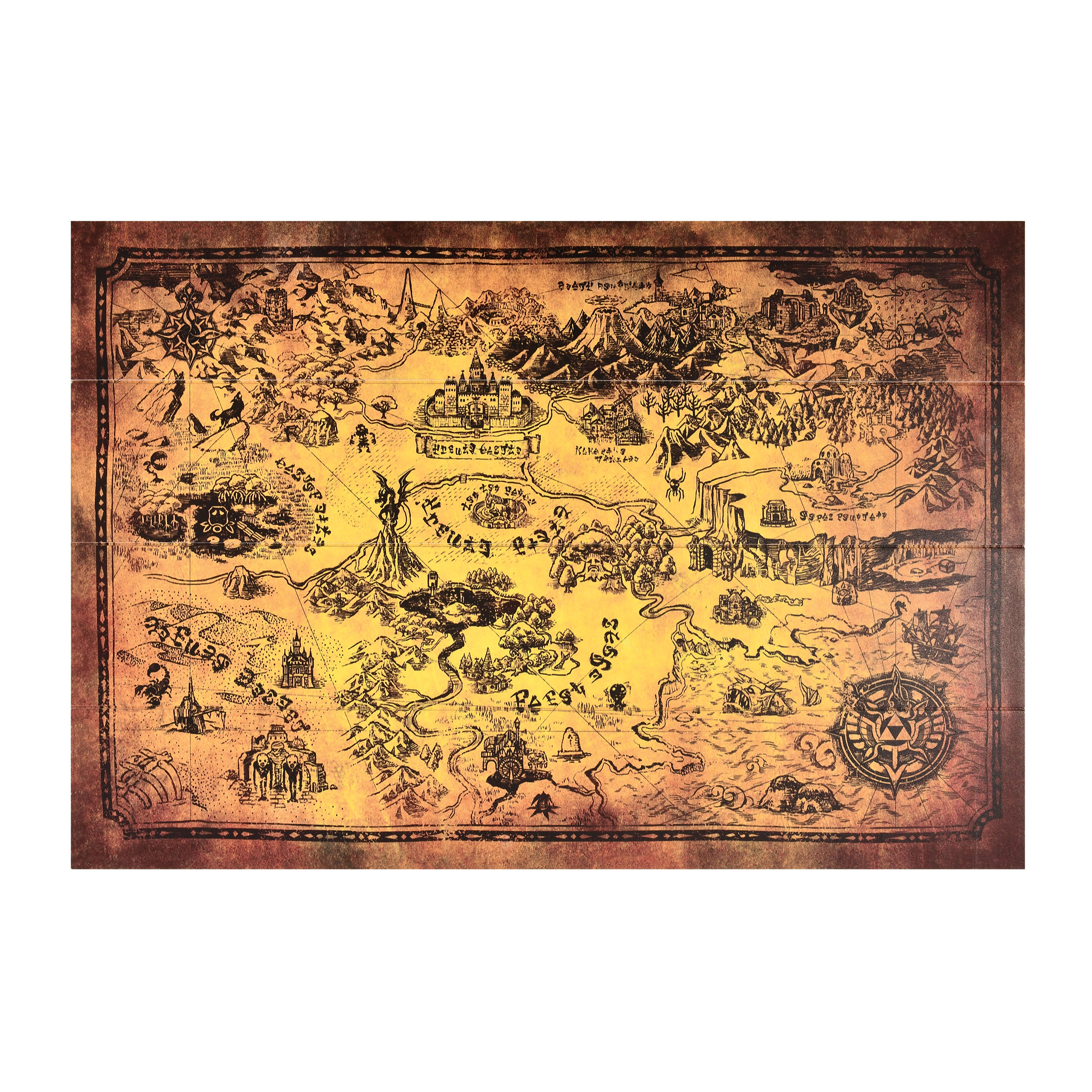 Zelda - Hyrule Karte Wandbild Holz