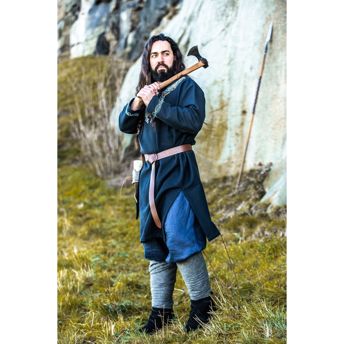 Tunique viking médiévale Snorri noir