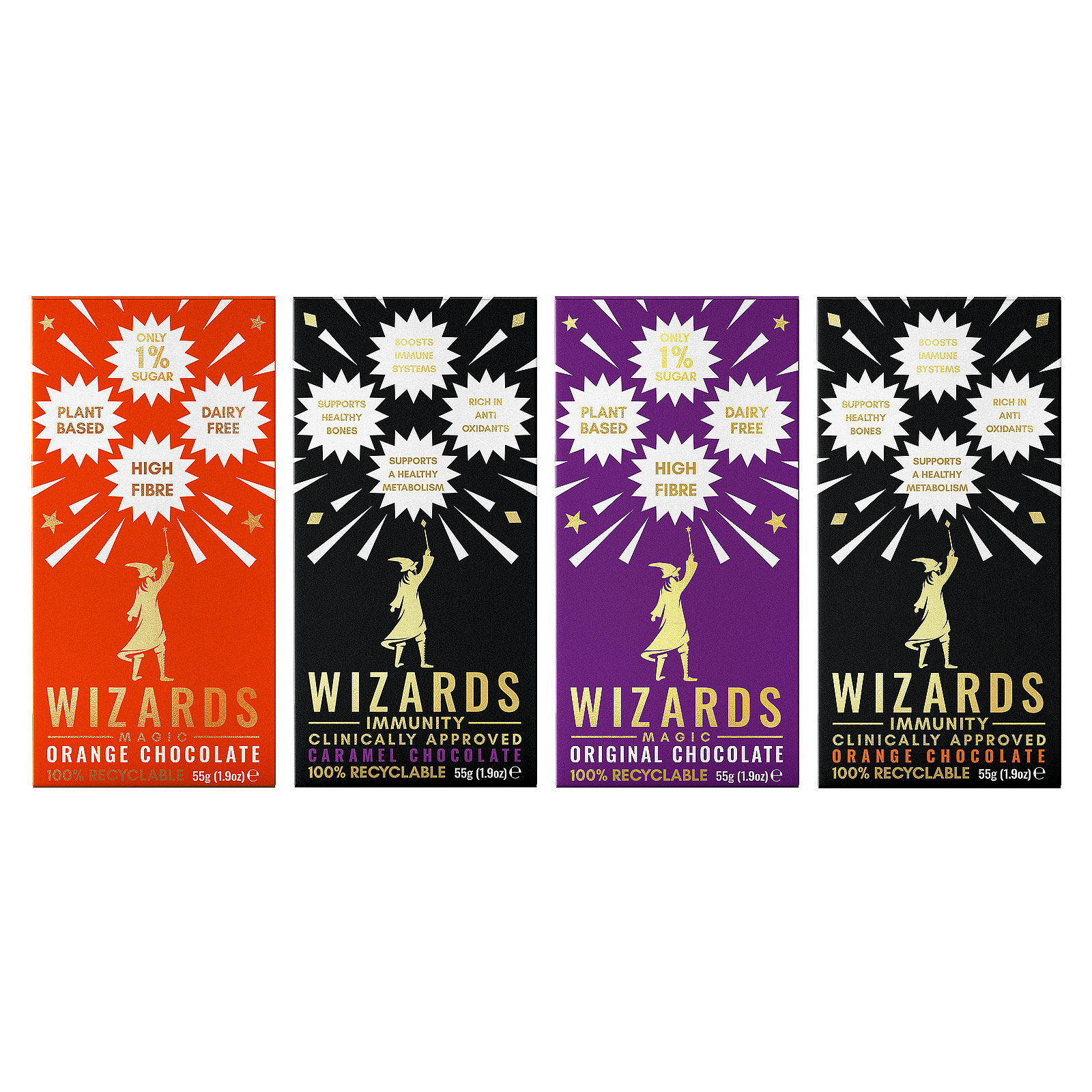Wizards Magic - Selection chocolate 4 bars