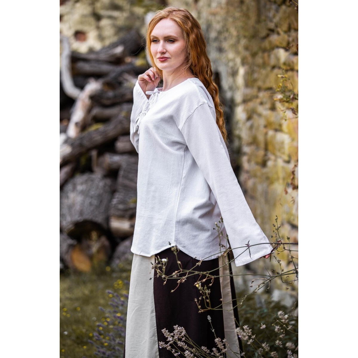 Blusa medieval Tilda blanca