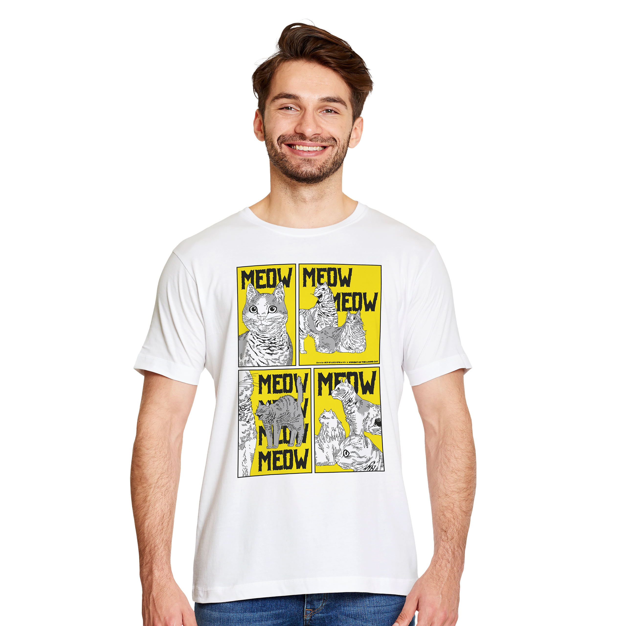 Meow T-shirt voor fans van Night of the Living Cat
