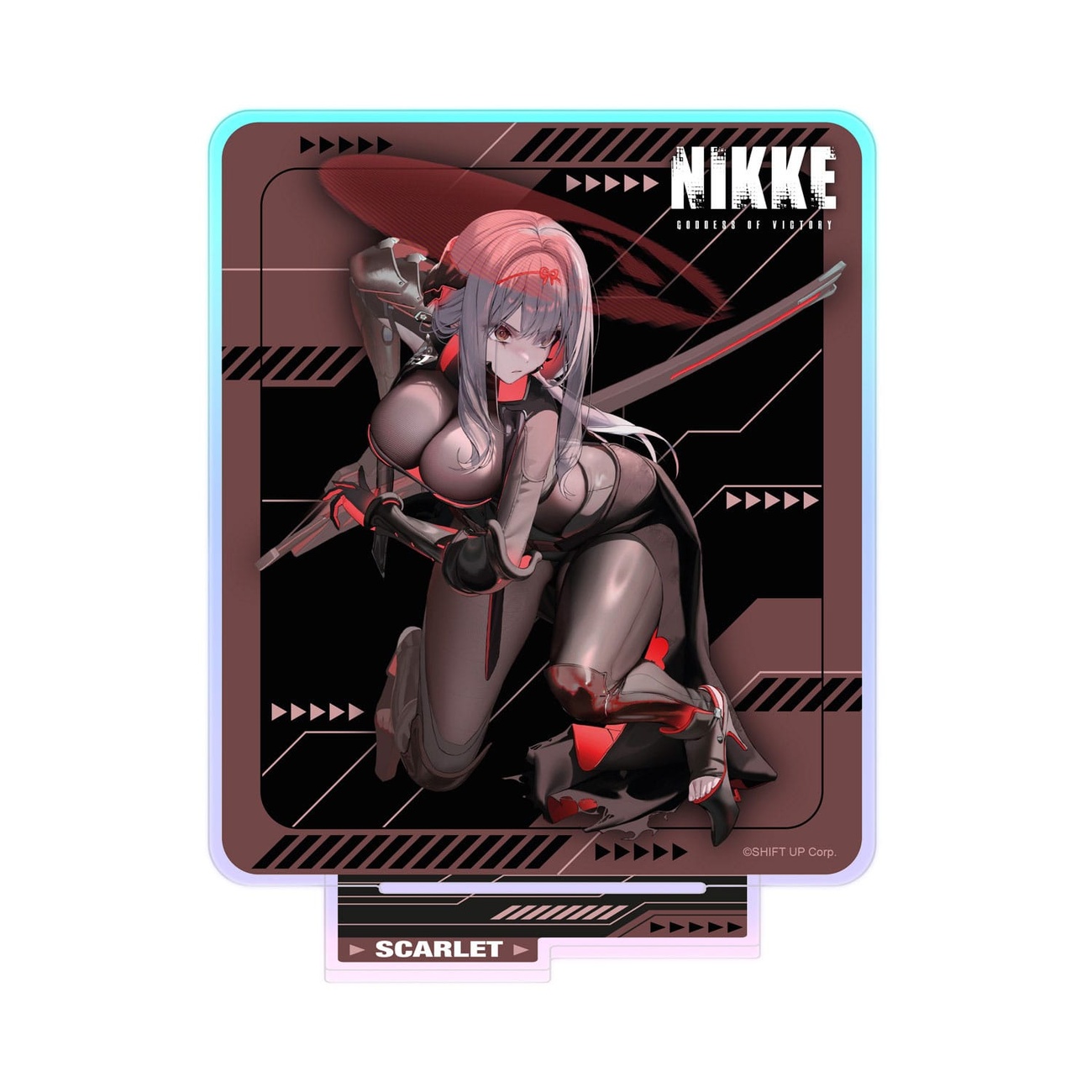 Goddess of Victory: Nikke Crouching Series Figura Acrílica Scarlet Holográfica 14 cm