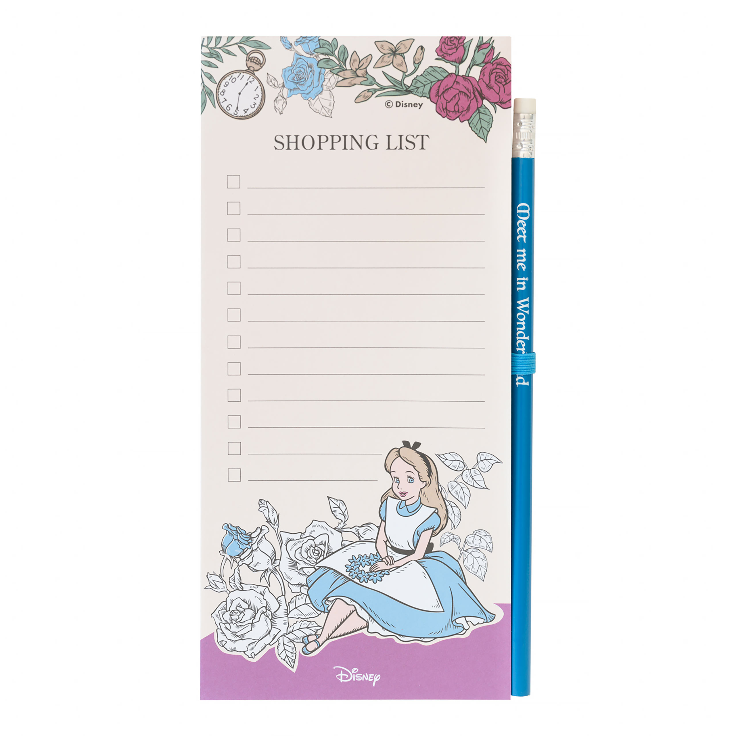 Alice in Wonderland - Magnetic Notepad with Pencil