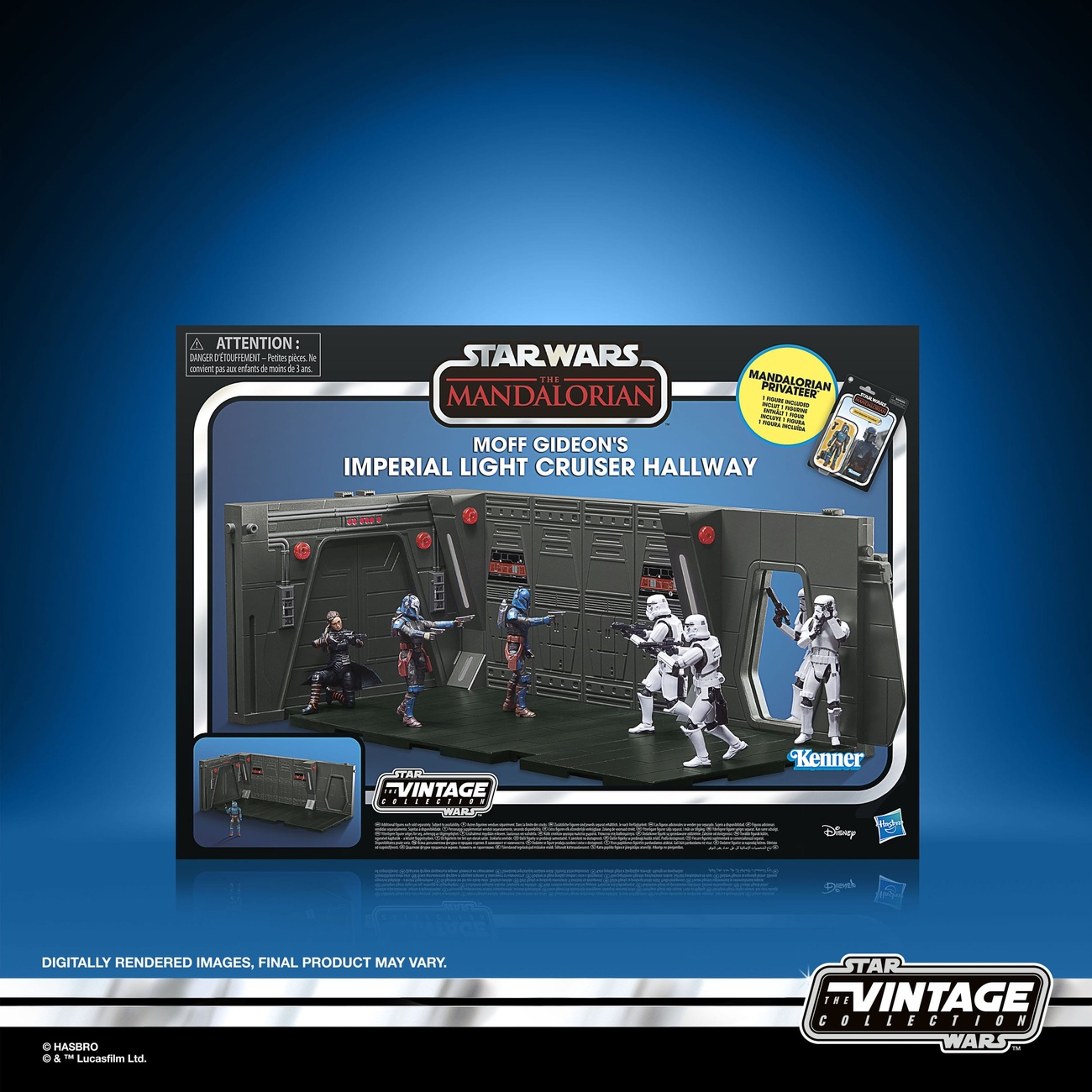 Star Wars: The Mandalorian Vintage Collection Moff Gideons Imperial Light Cruiser Hallway met Mandalorian Privateer Act