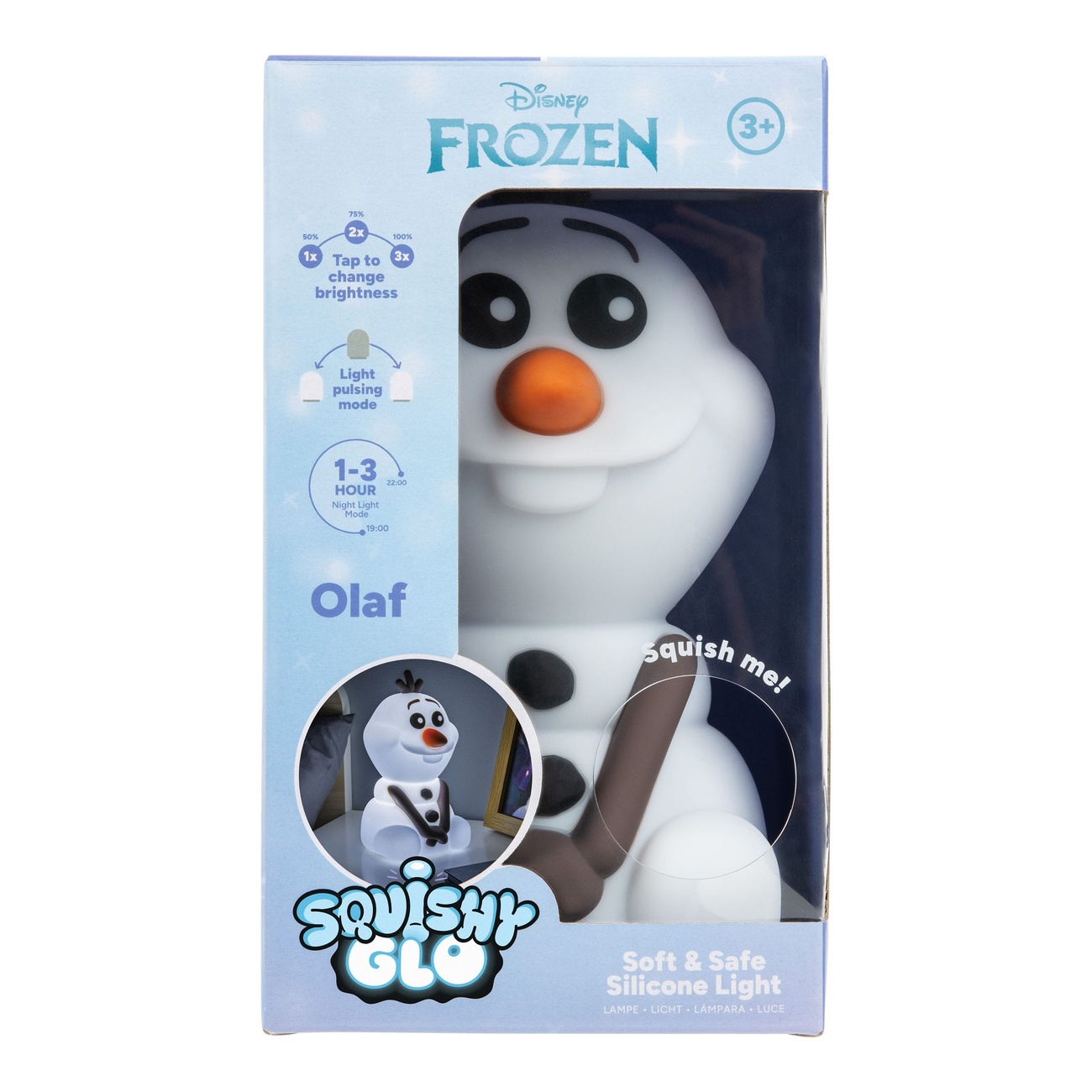 La Reine des Neiges Squishy Glo lampe en silicone Olaf 15 cm