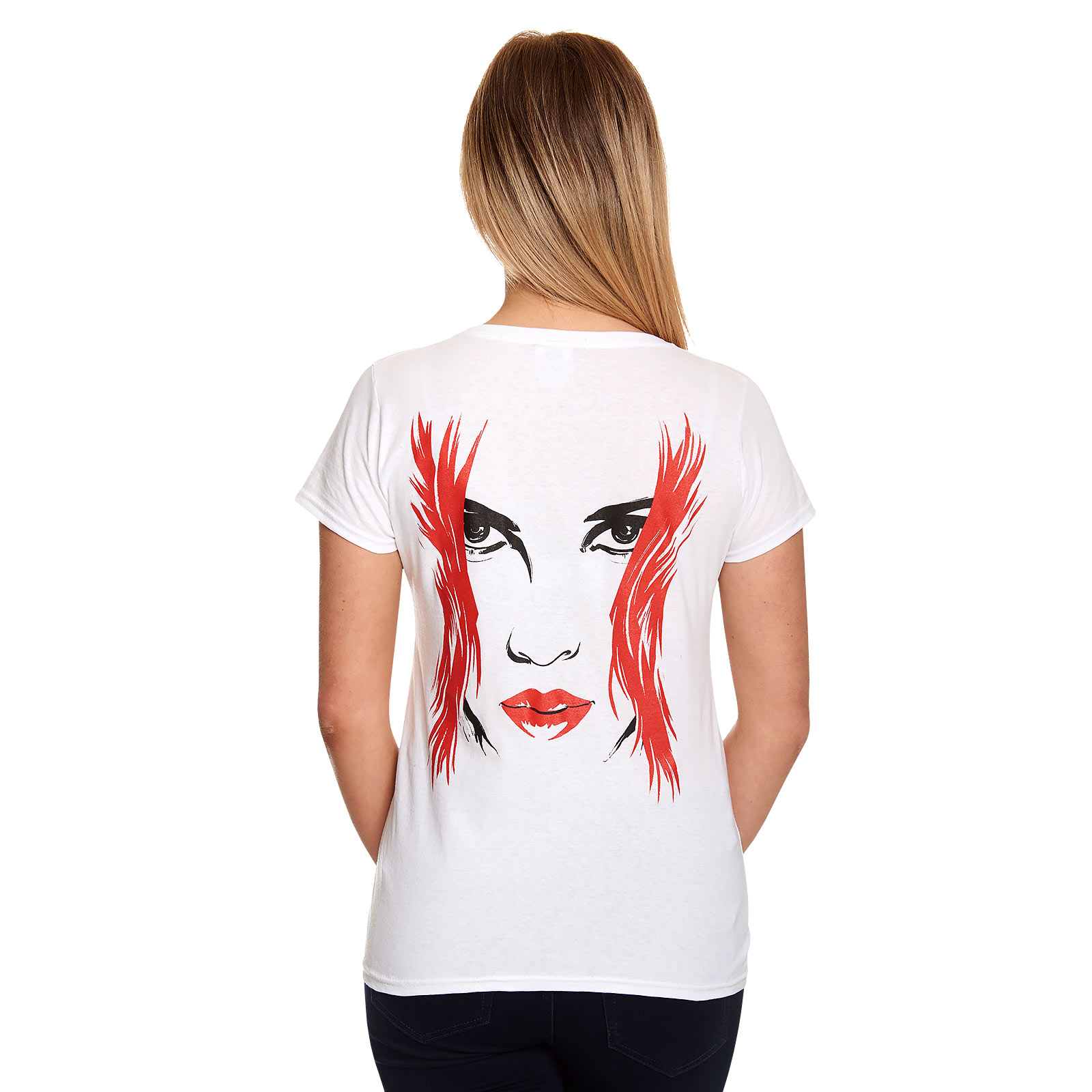 Black Widow - Grand visage T-shirt Femme blanc