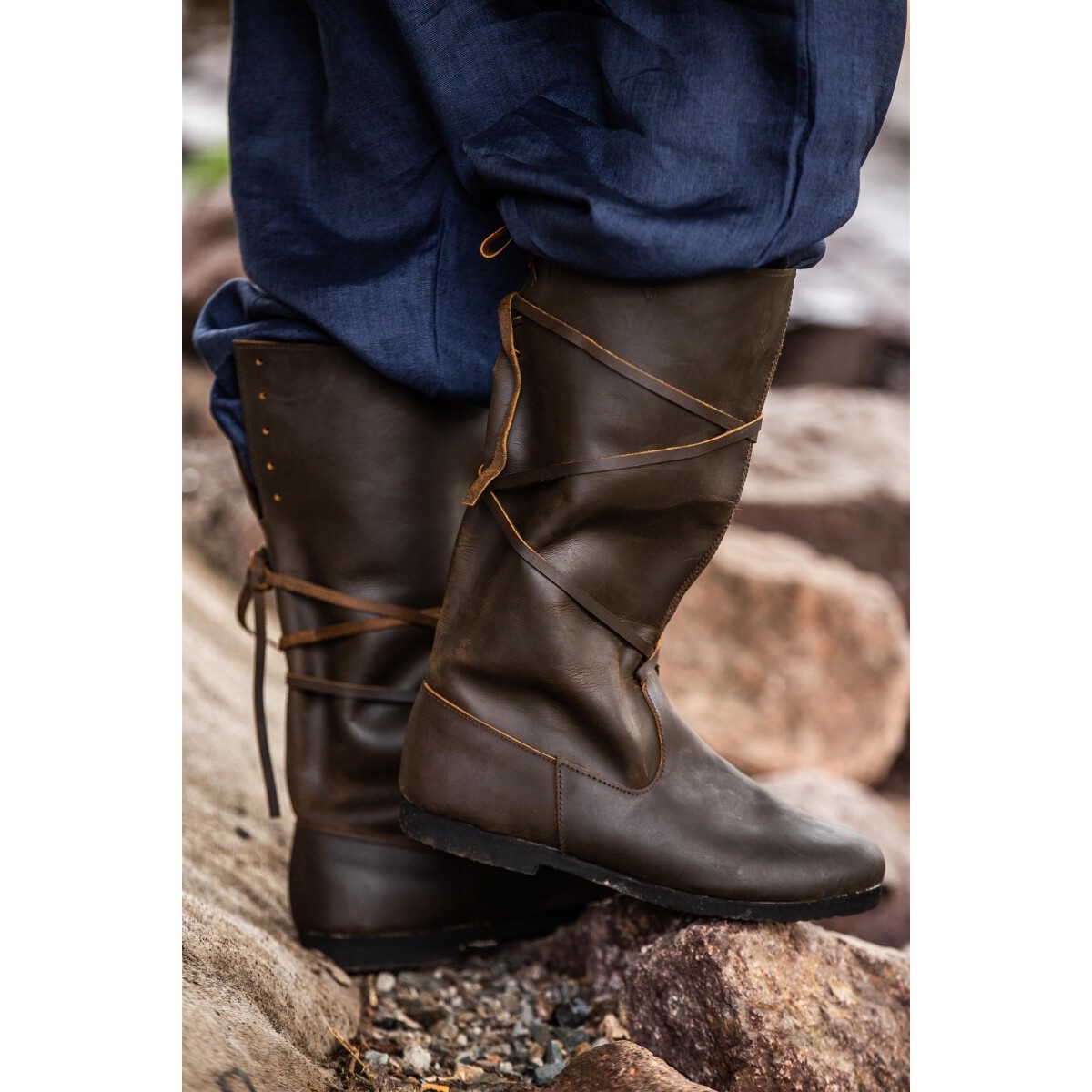 Medieval Boots Ole in Brown Nubuck Leather