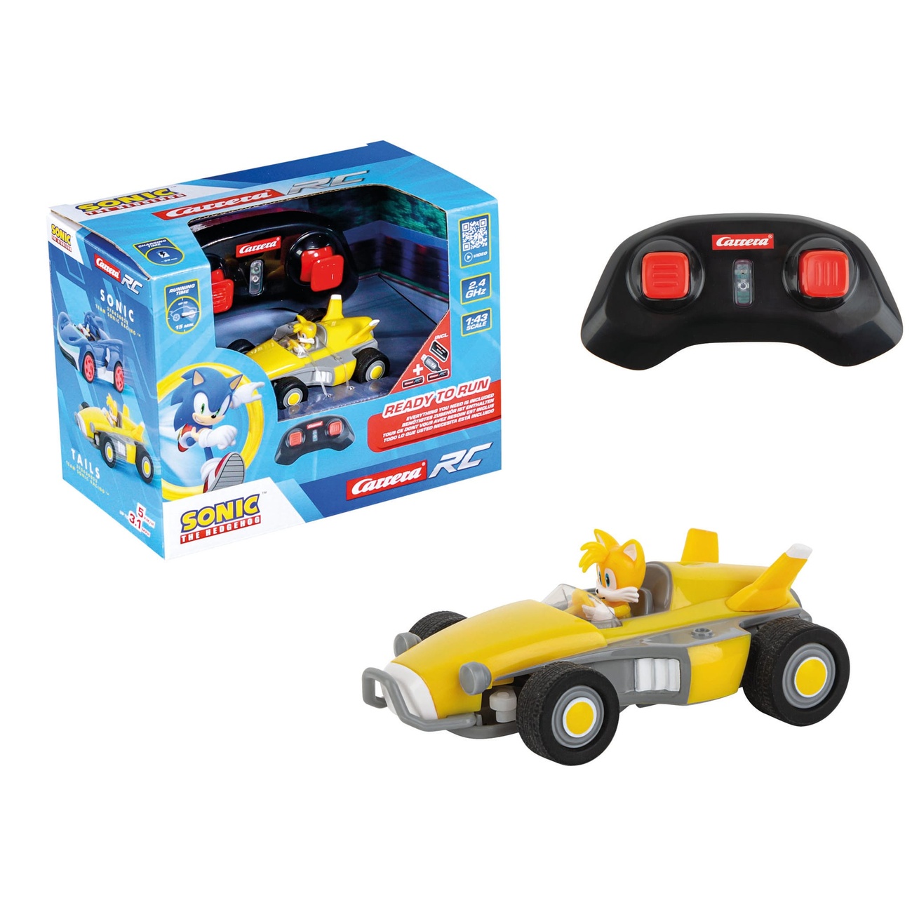 Sonic the Hedgehog Voiture RC télécommandée 1/43 2,4GHz Mini Tails