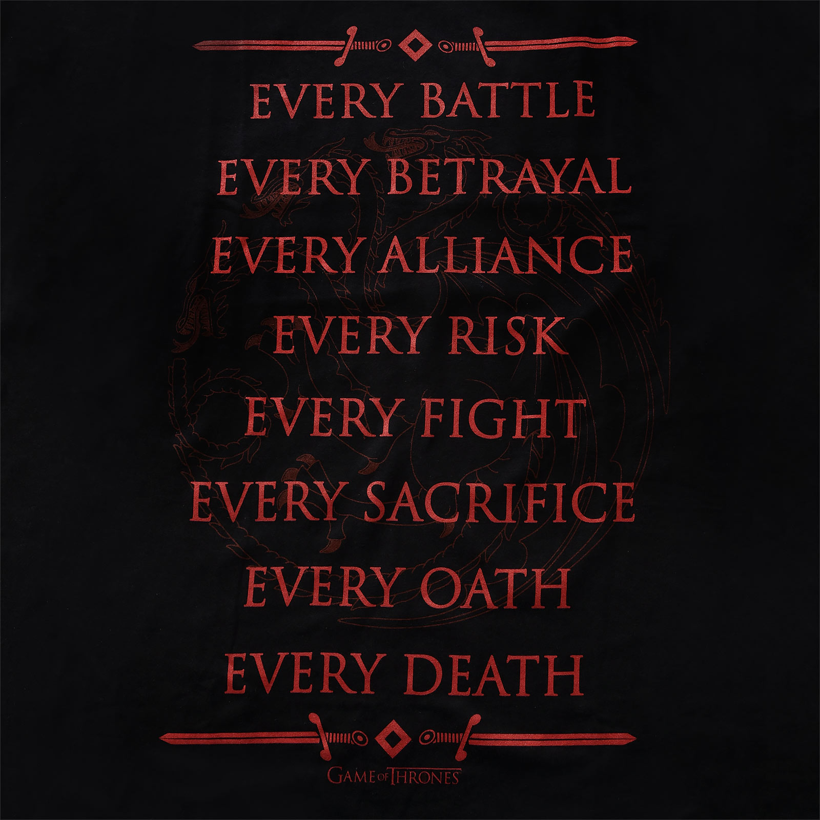 T-shirt noir Targaryen Pour Le Trône - Game of Thrones