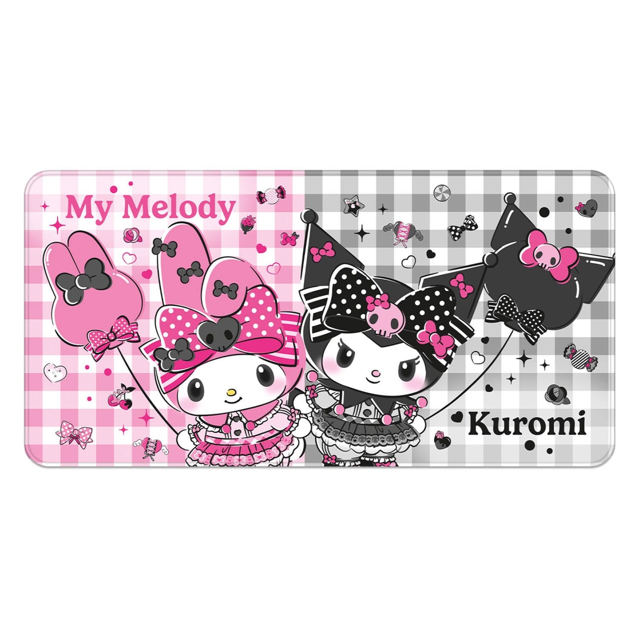 Sanrio Pink Black Party Series Mousepad XXL My Melody & Kuromi