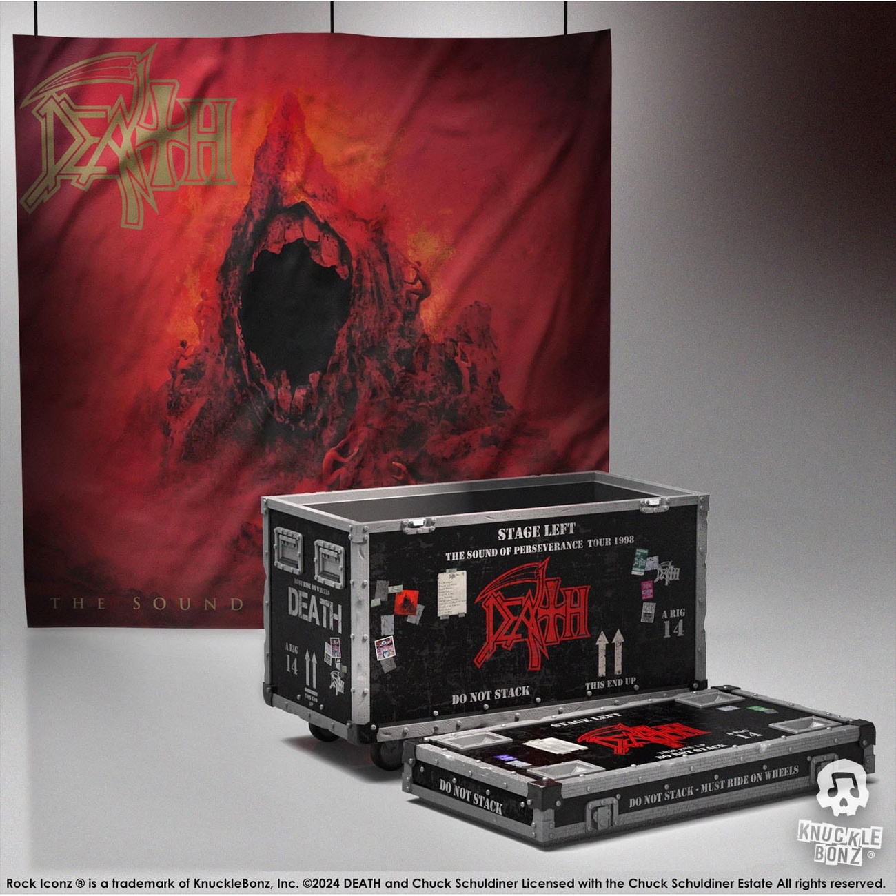 Death Rock Ikonz On Tour Road Case Statue & Stage Background Set The Sound of Perseverance Tour 1998