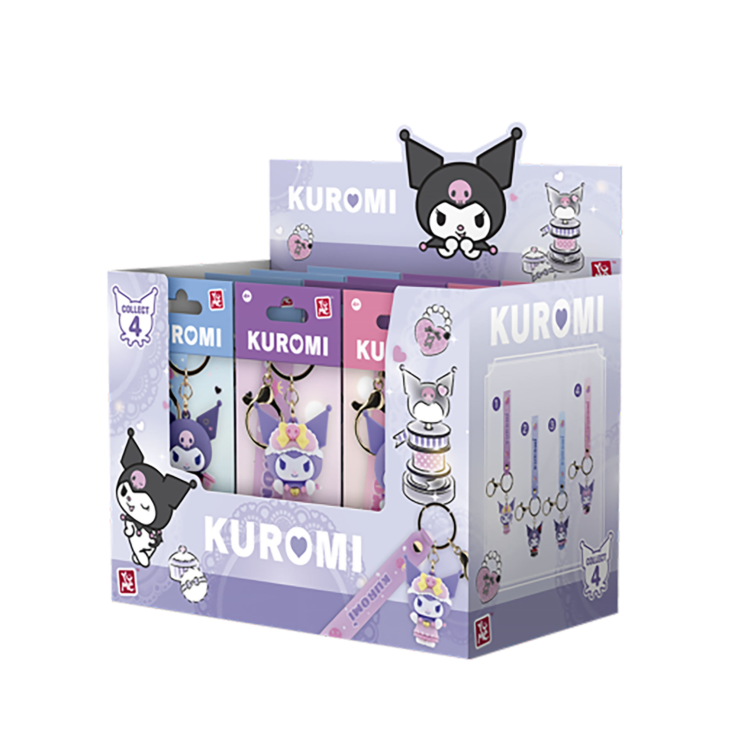 Hello Kitty and Friends - YuMe Kuromi Cute Outfit överrasknings-nyckelringsdisplay