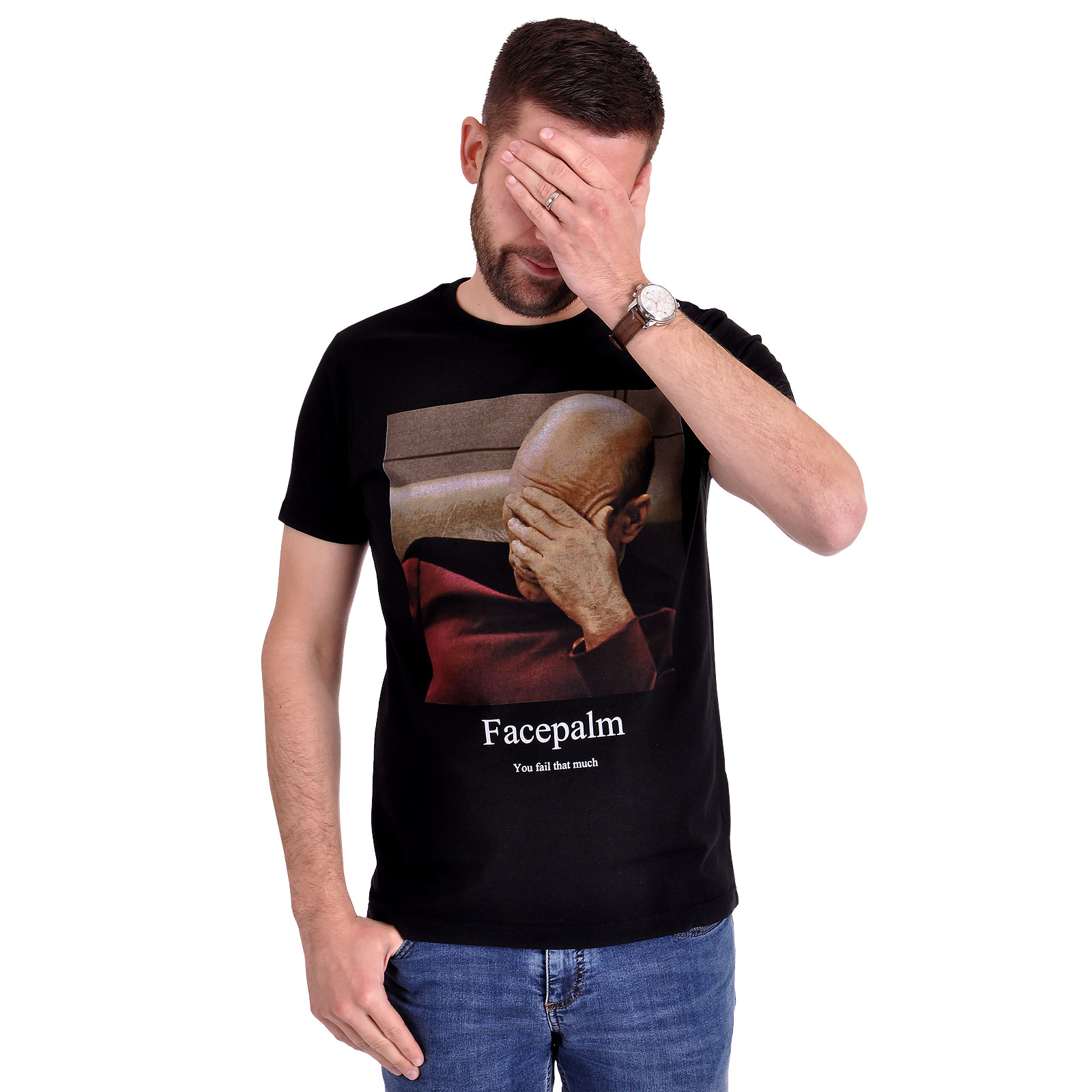 Star Trek - T-shirt Picard Facepalm noir