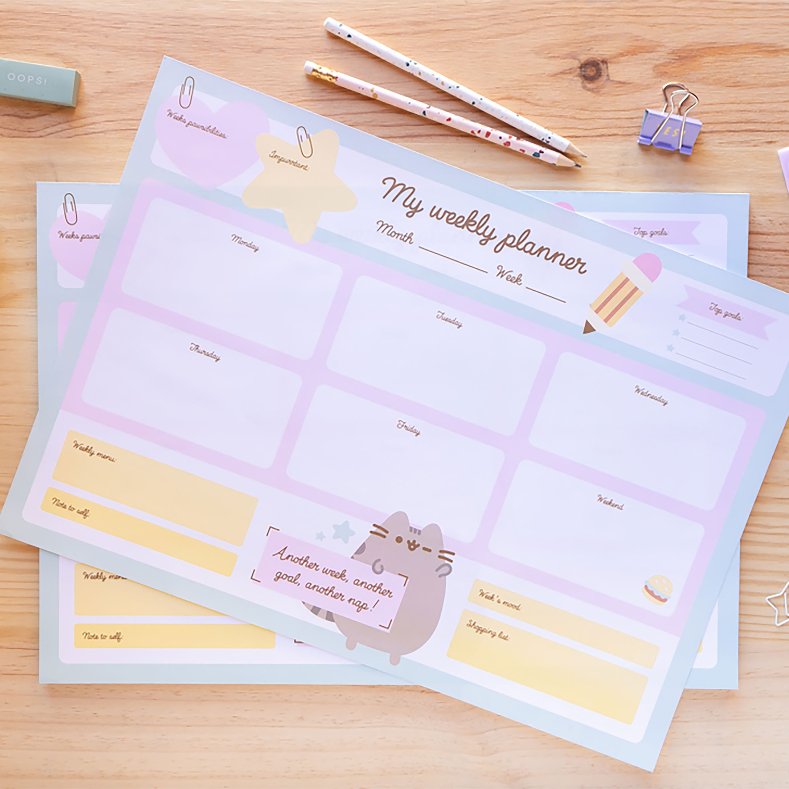 Pusheen - Eten en Slapen Weekplanner