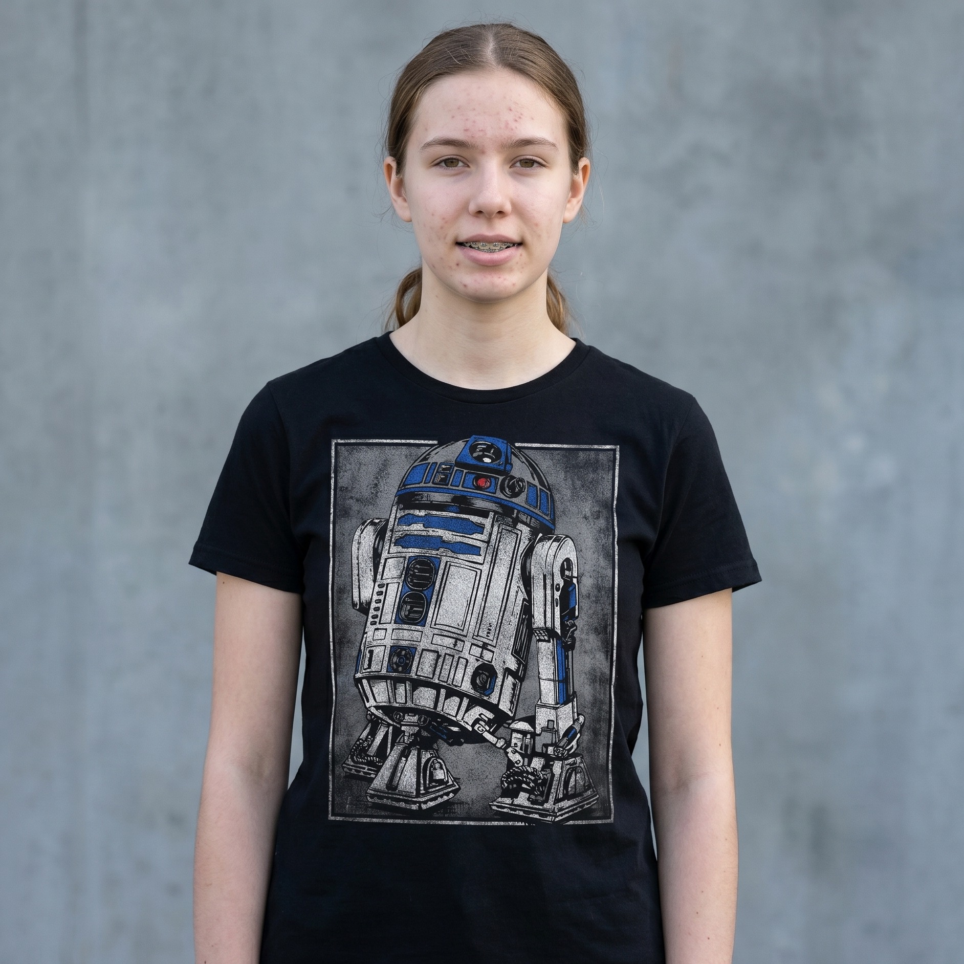 Star Wars - R2D2 Portret Koszulka czarna