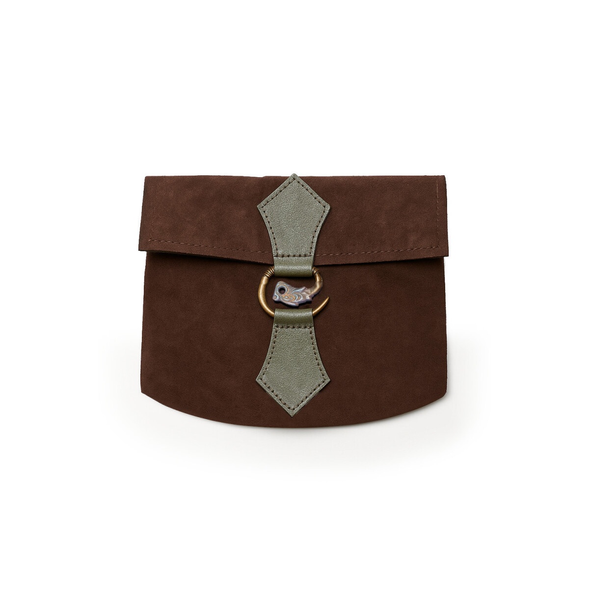 Medeltida läderbältesväska Will med drakspänne