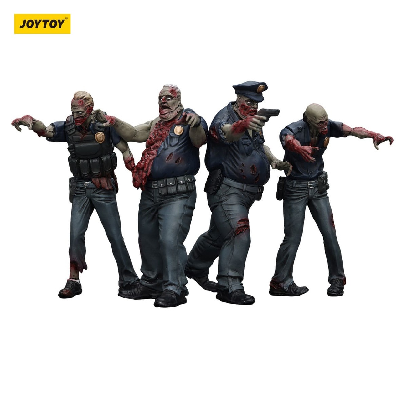 Zombie Dark Source Action Figures 4-Pack Police (Male) 8 cm