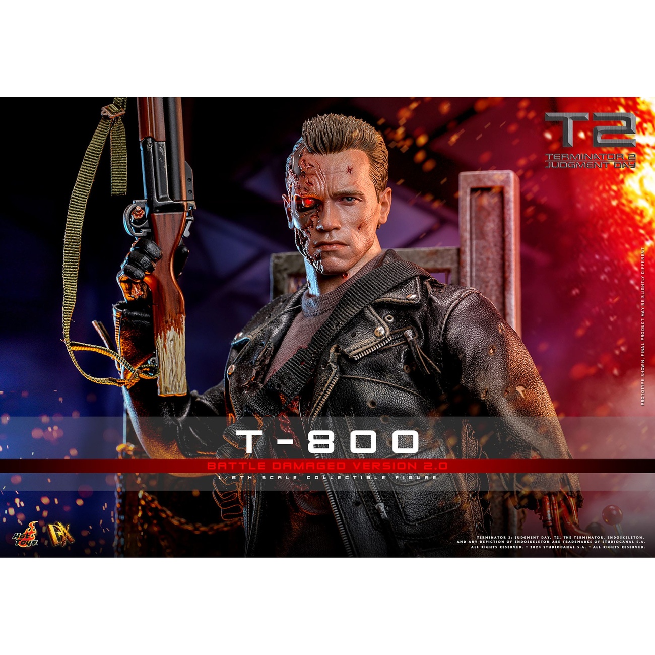 Terminator 2 Movie Masterpiece Figurine articulée 1/6 T-800 Battle ...