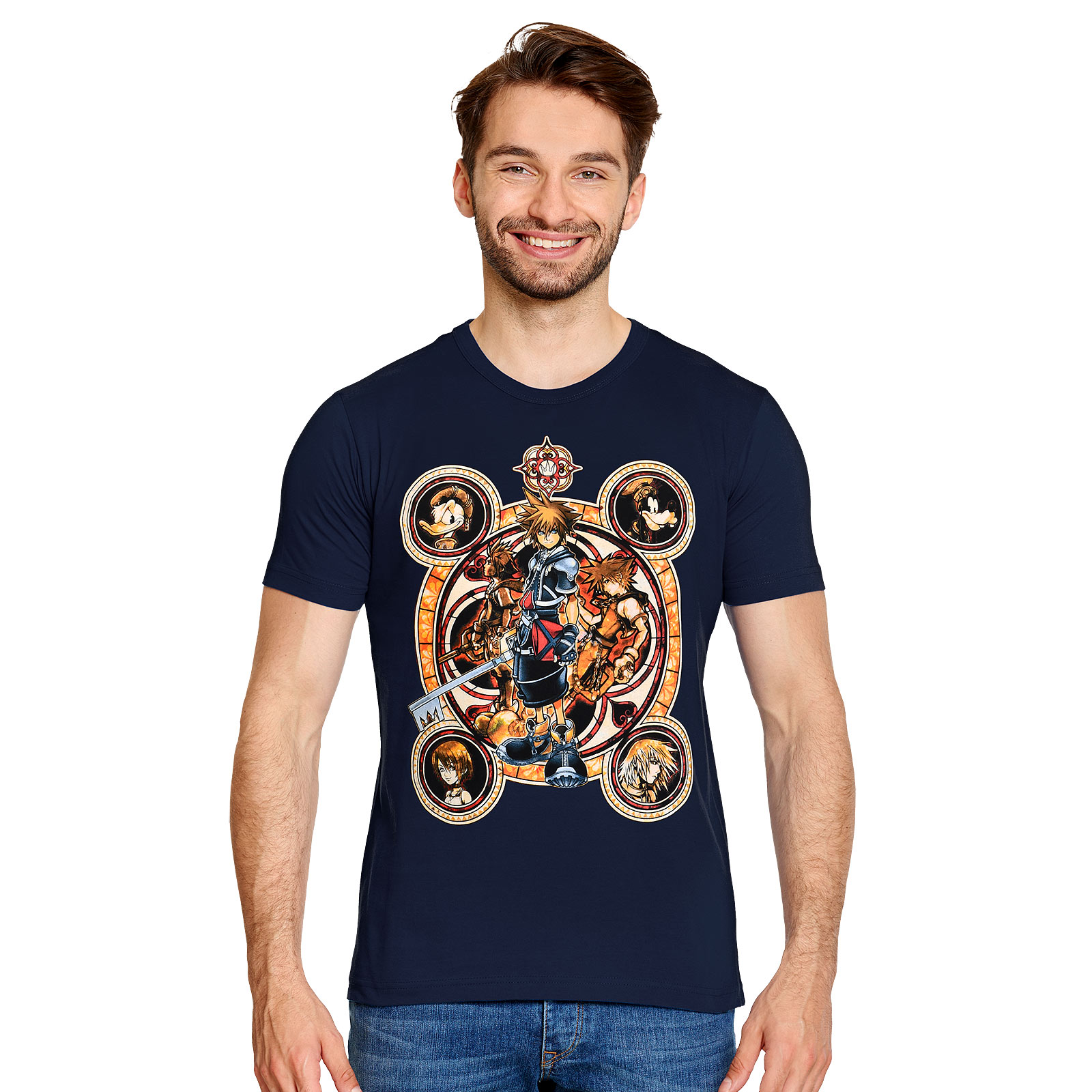 Kingdom Hearts - T-shirt personnages bleu