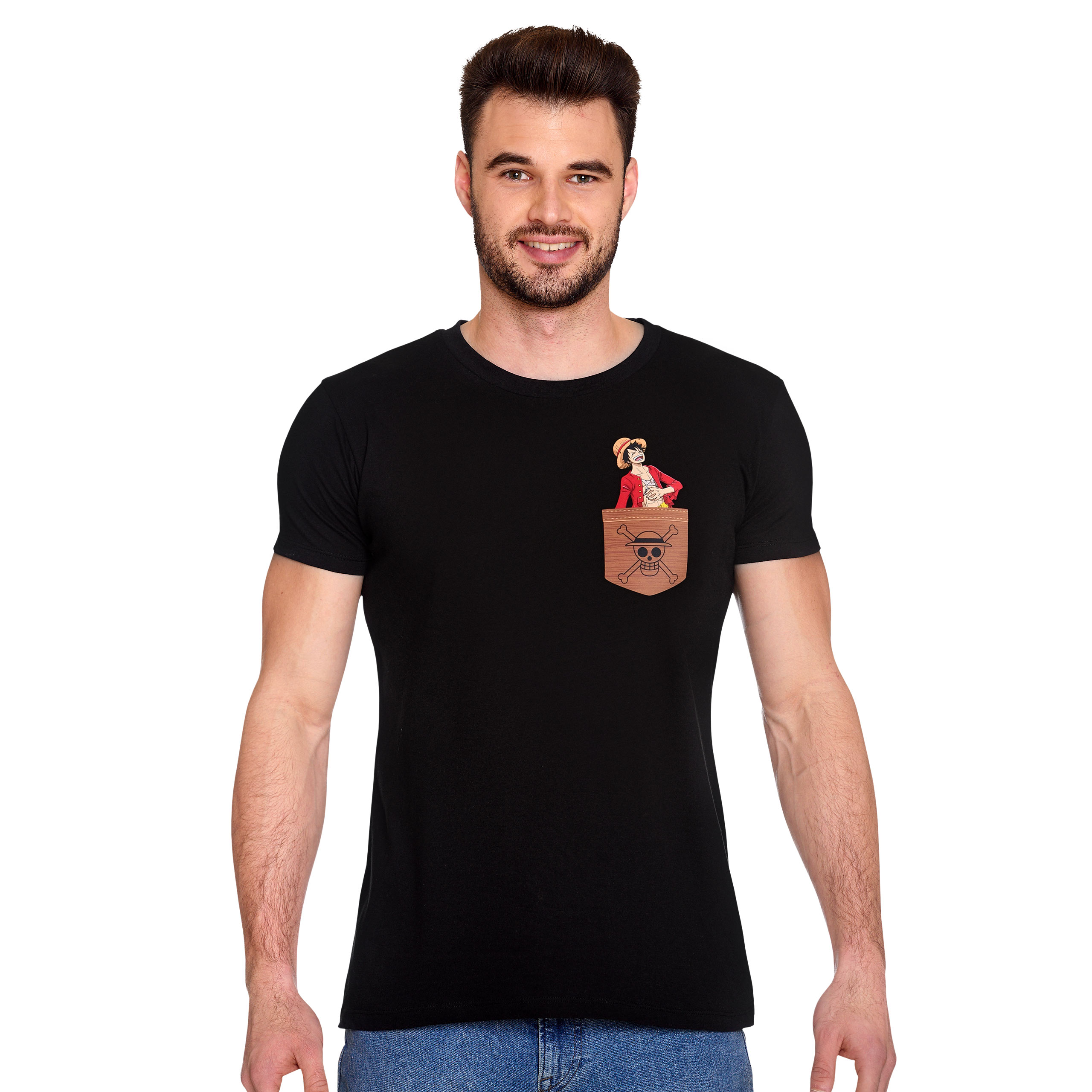 One Piece - Pocket Ruffy T-Shirt schwarz