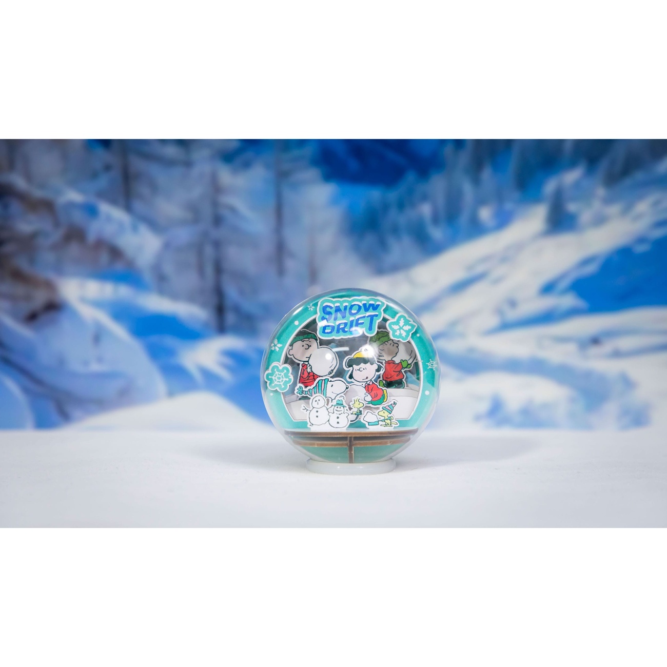 Peanuts Puremind Model Kit Wooden Theater Globe Snow Drift
