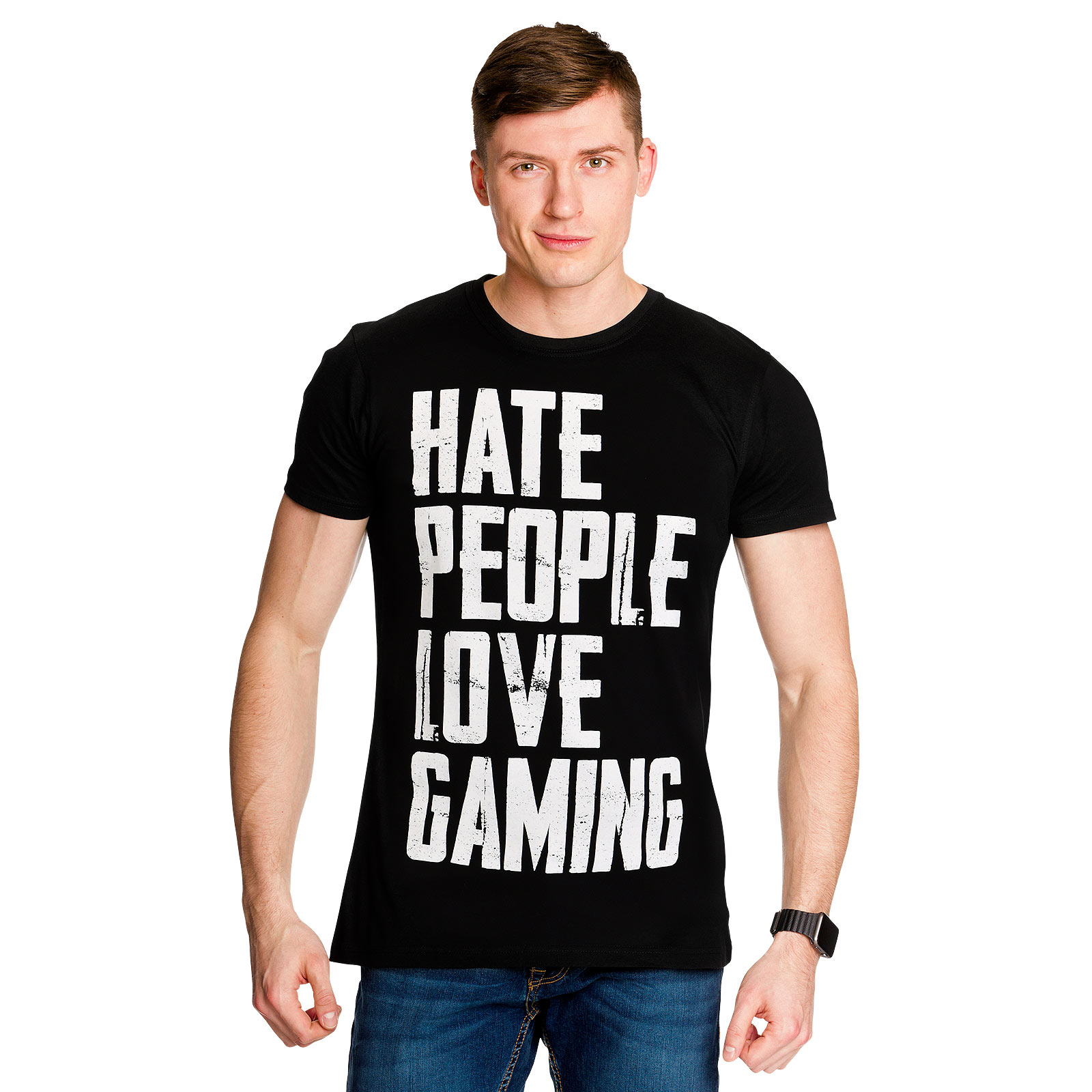 Hate People Love Gaming T-Shirt schwarz