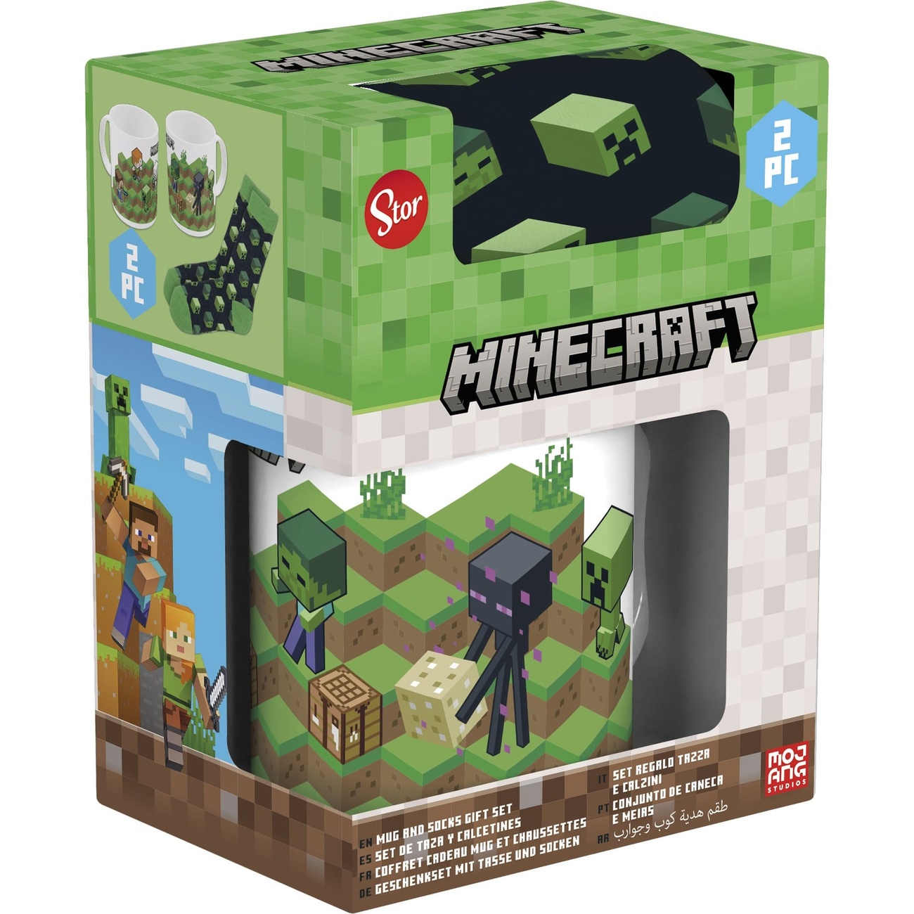 Minecraft Set de Taza y Calcetines