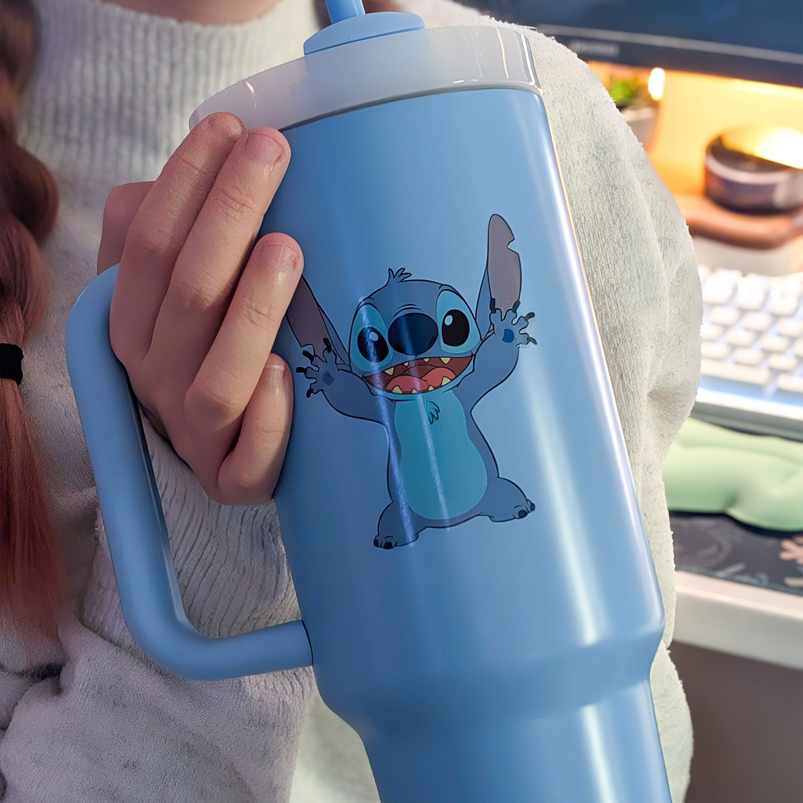 Stitch To Go Becher mit Strohhalm - Lilo & Stitch