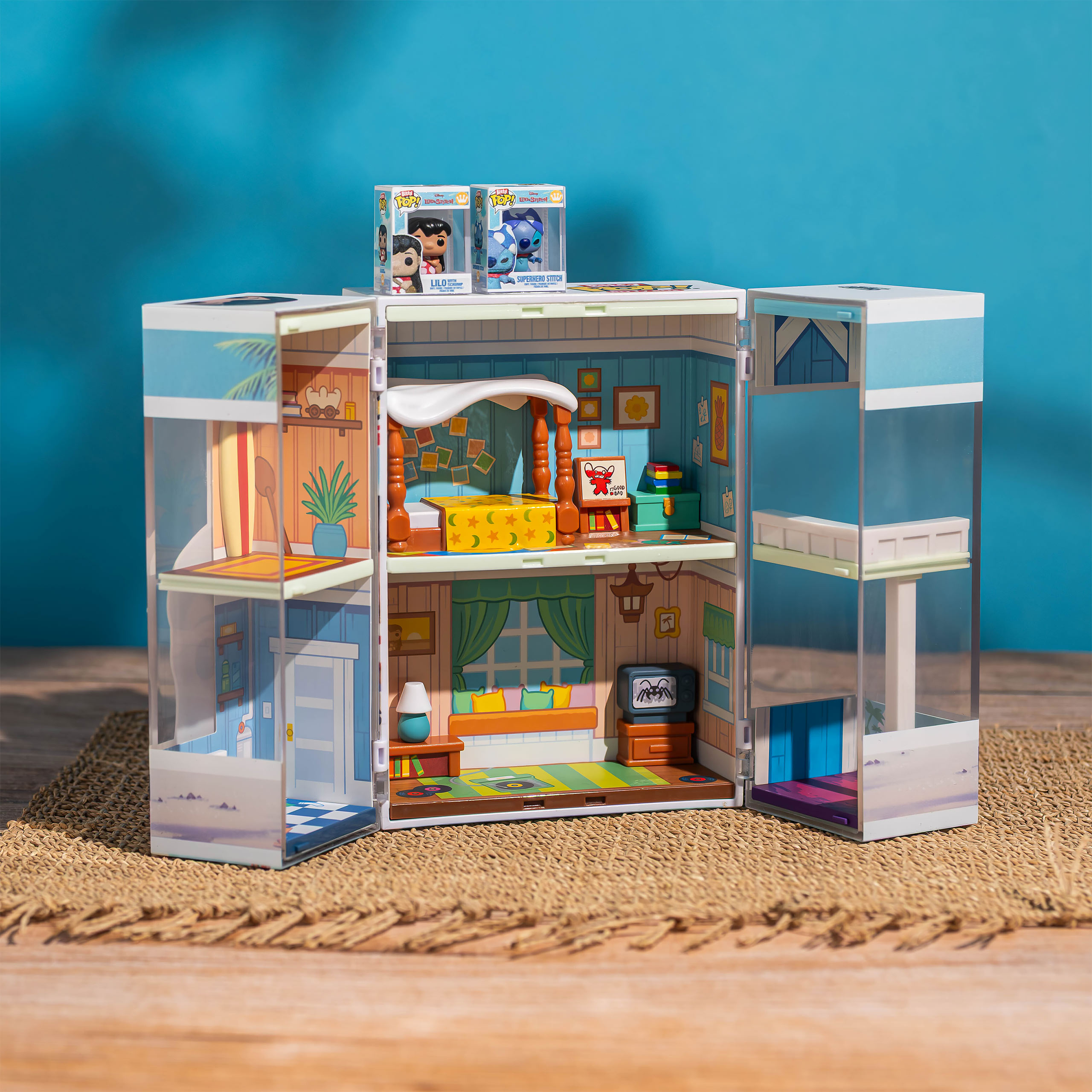 Lilo & Stitch - Display Funko Bitty Pop Casa de Lilo con 2 Figuras