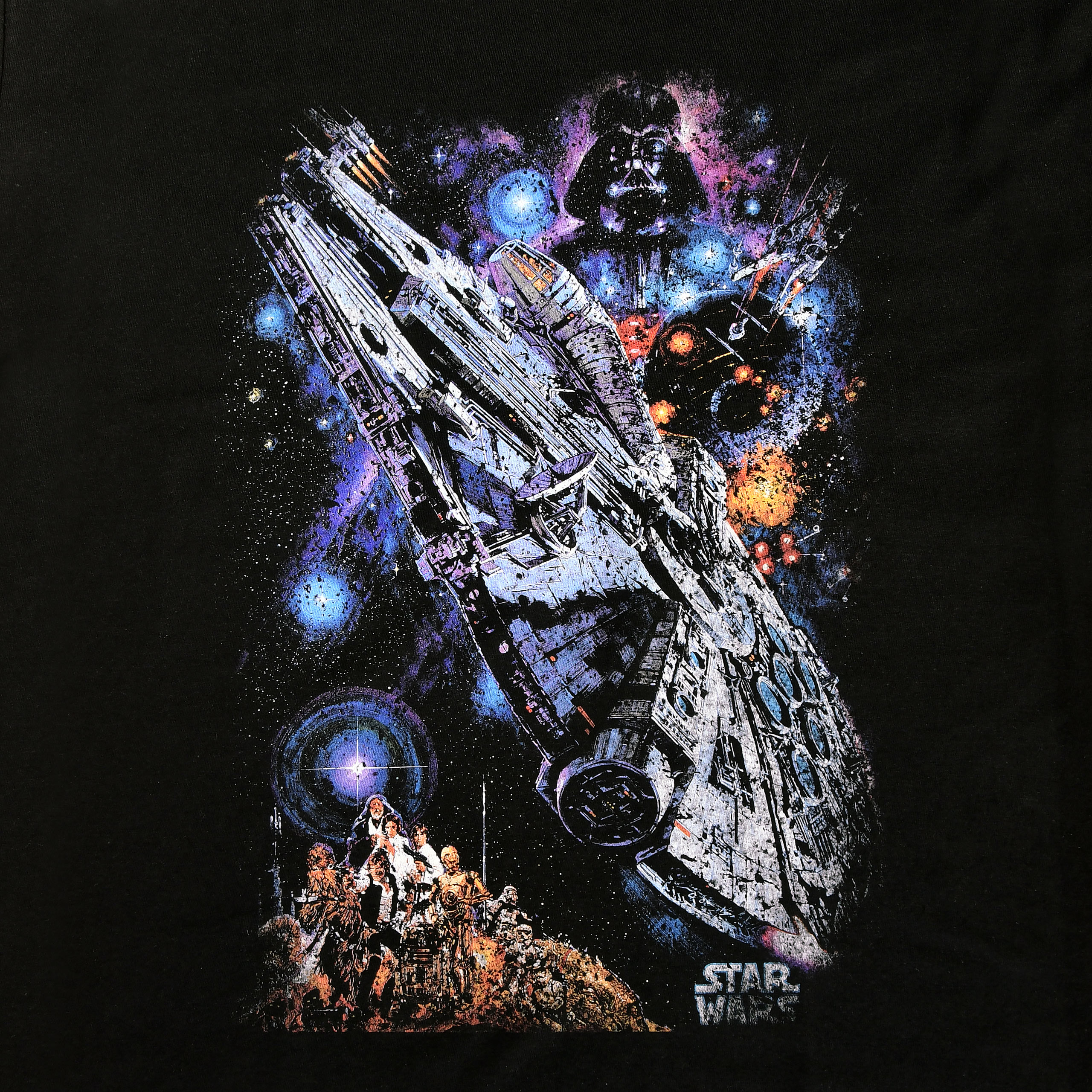Star Wars - Camiseta Póster Galaxy Ship negra