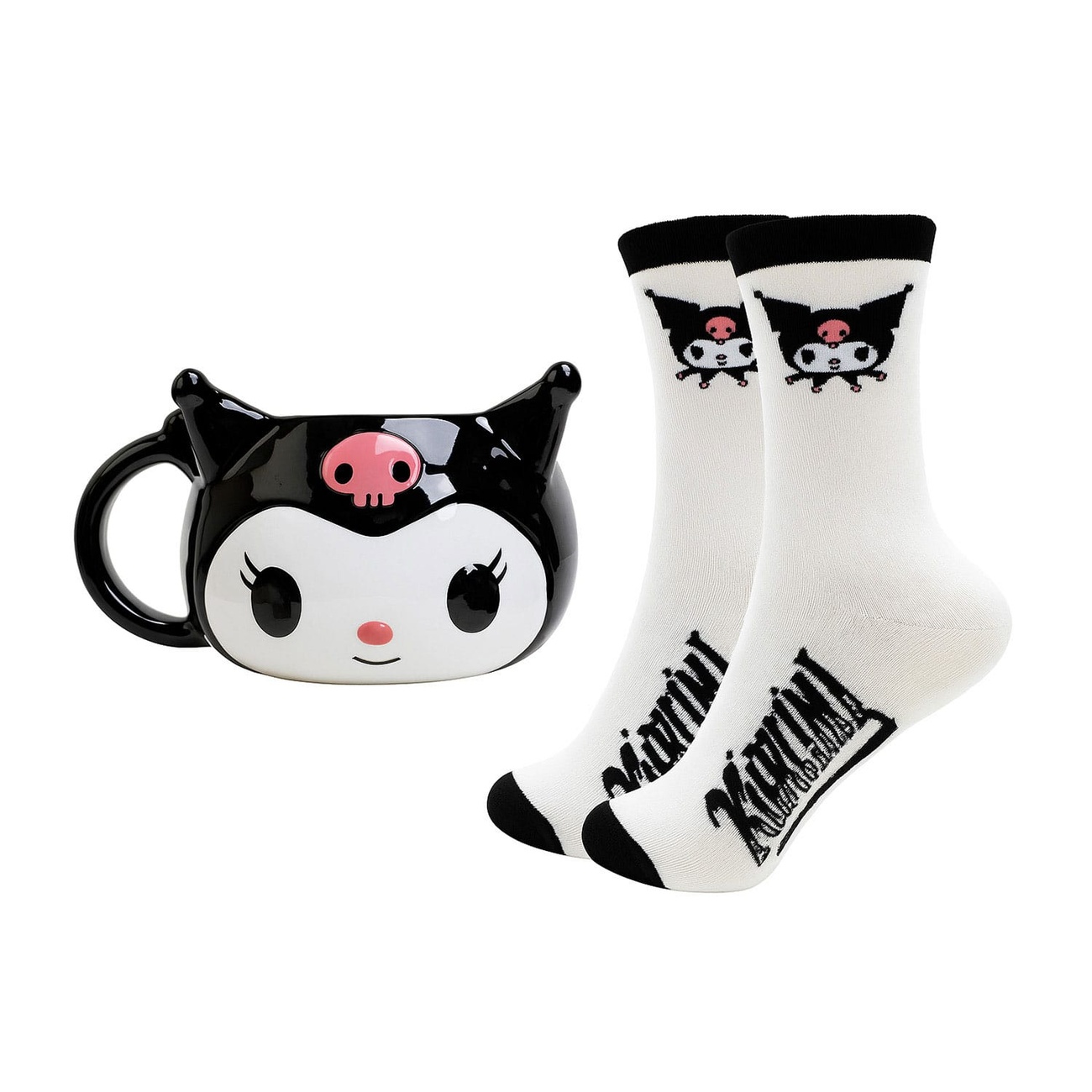 Sanrio Set Taza 3D y Calcetines Kuromi