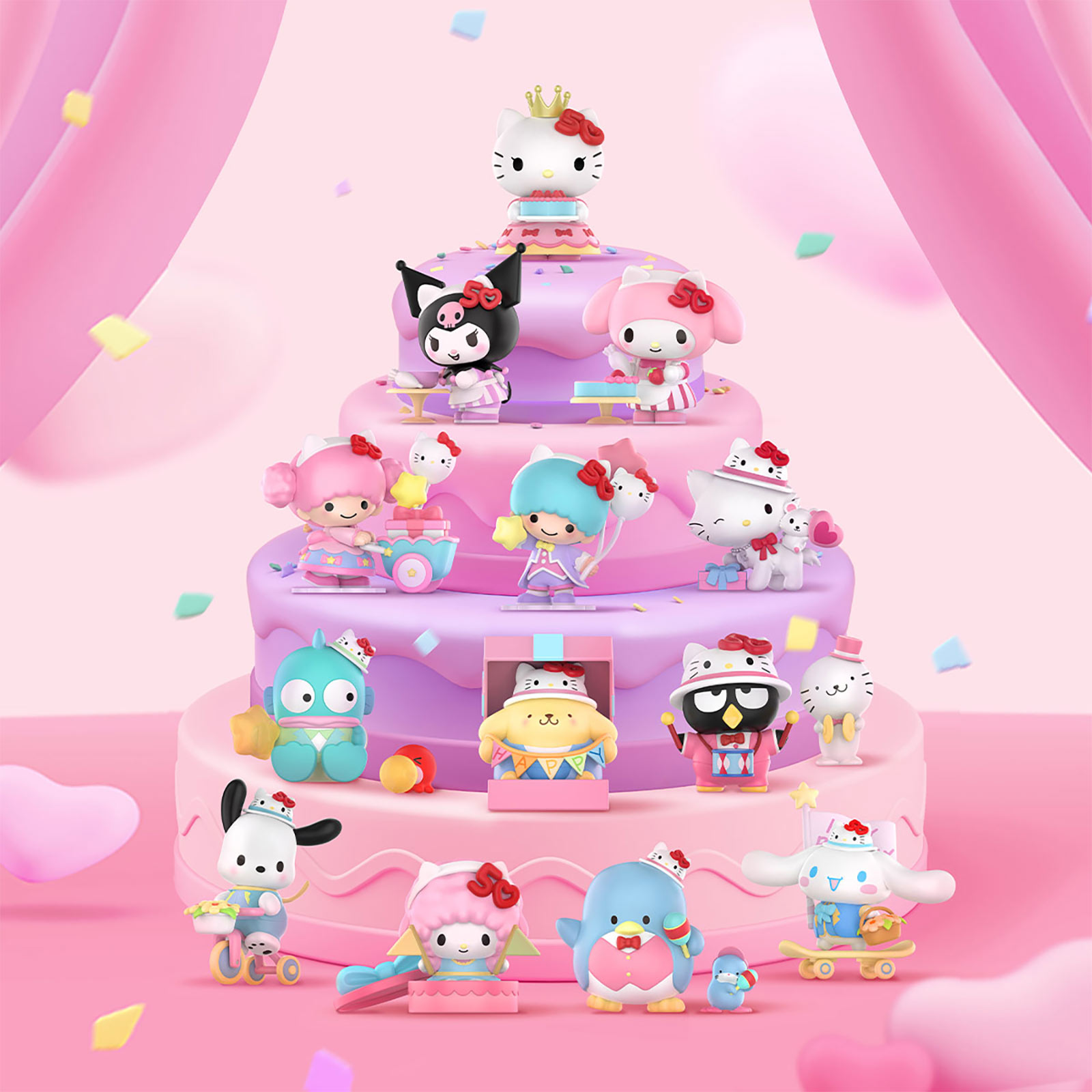 Sanrio - Characters Hello Kitty 50th Anniversary Series POP MART Mystery Figures Display