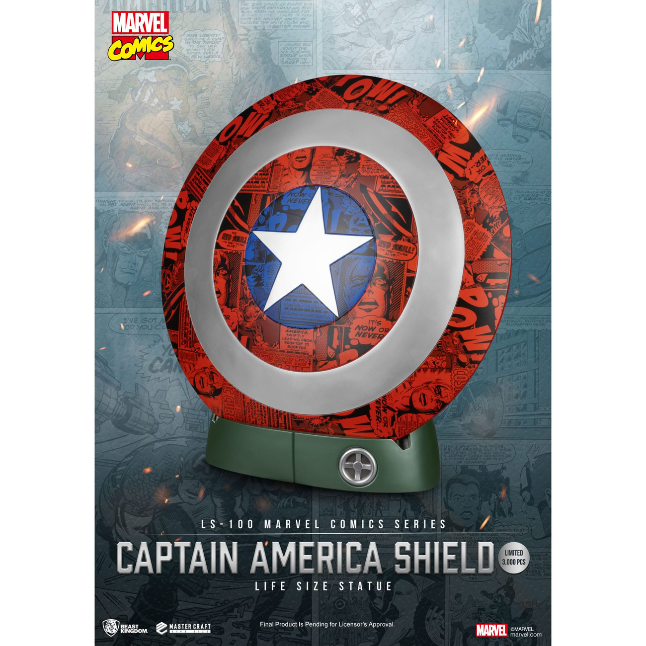 Marvel Comics Estatua de Escudo de Captain America PVC Tamaño Real