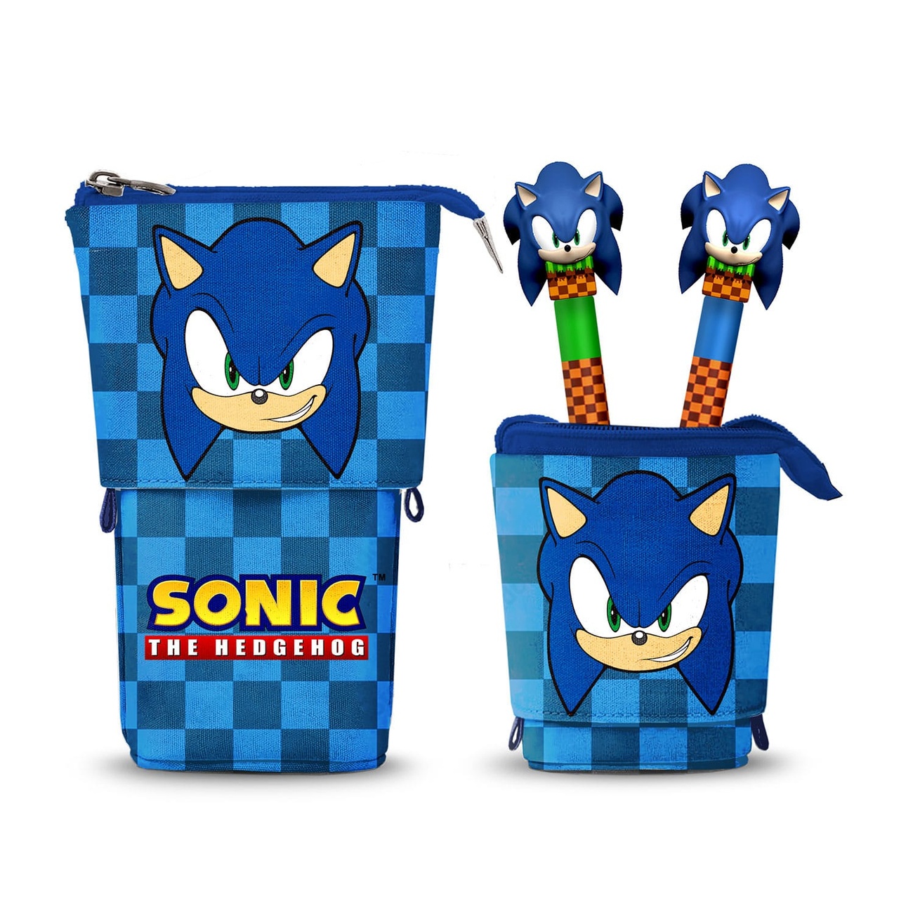 Sonic The Hedgehog - Pop-Up Pencil Case with 2 Erasable Gel Pens