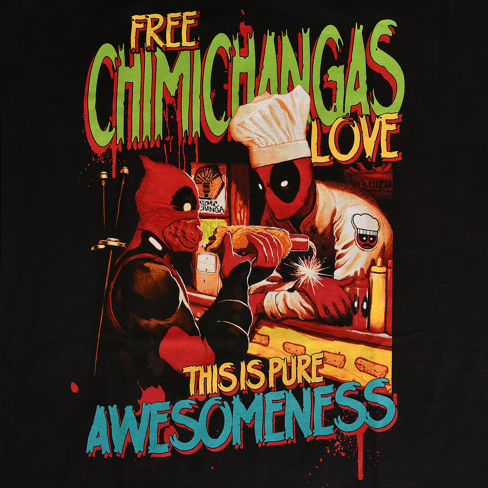 Deadpool - T-shirt Chimichangas Love noir