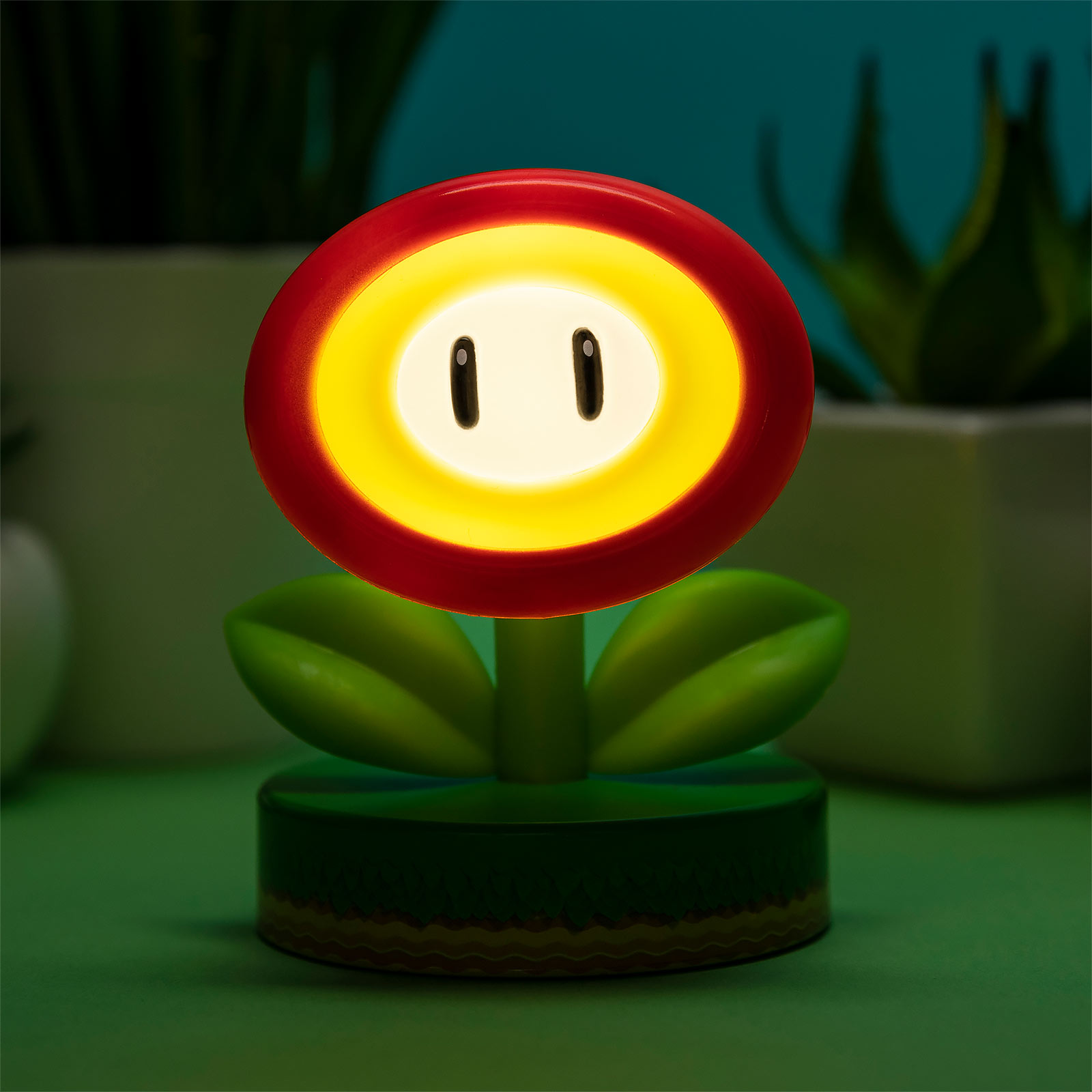 Super Mario - Fleur de feu Icônes 3D Lampe de bureau