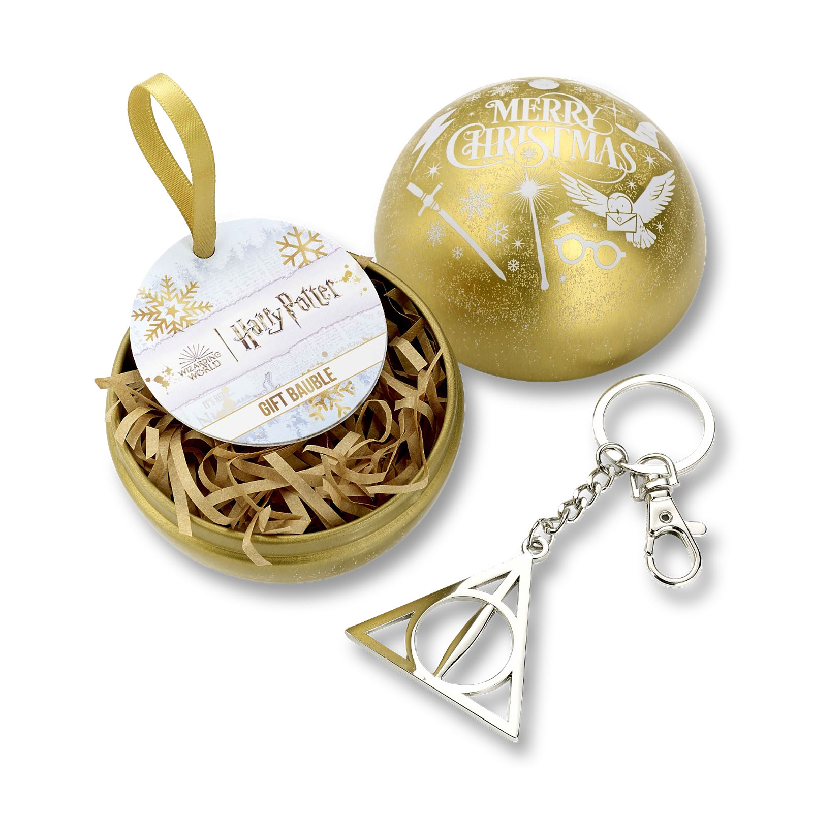 Harry Potter - Christmas ball with Deathly Hallows keychain