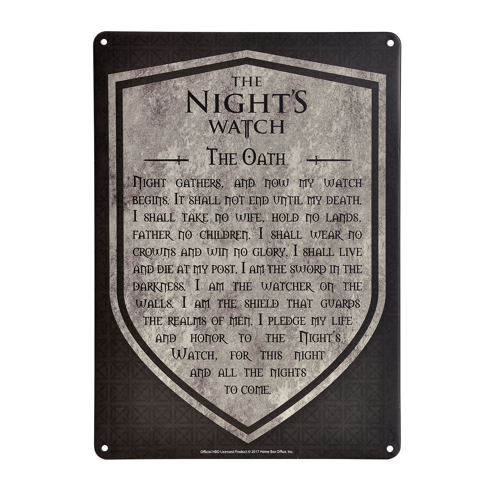 Game of Thrones - Night's Watch Oath Shield