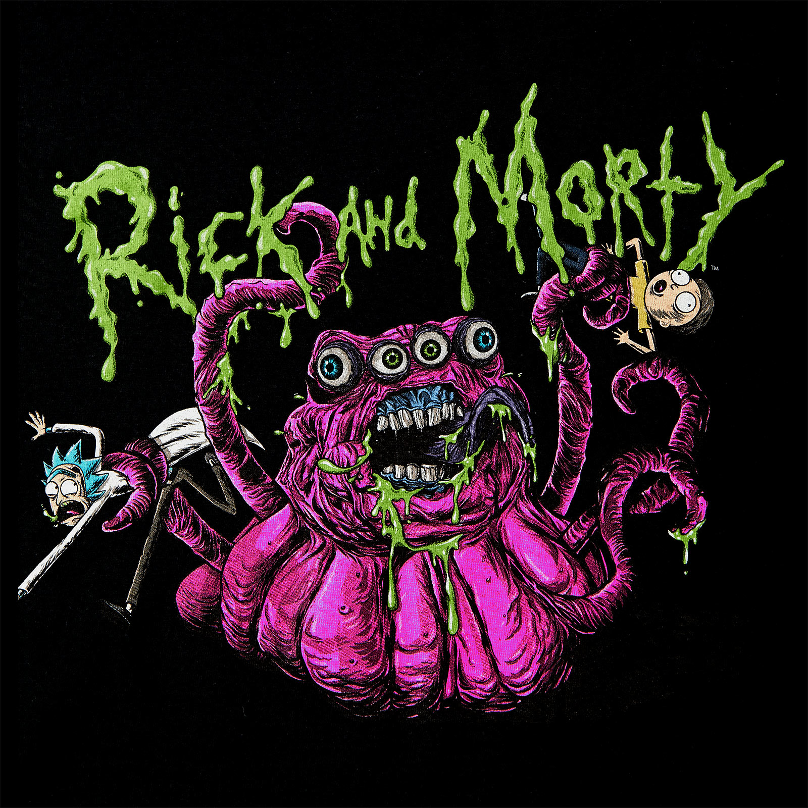 Rick en Morty - Monster Slime T-shirt zwart