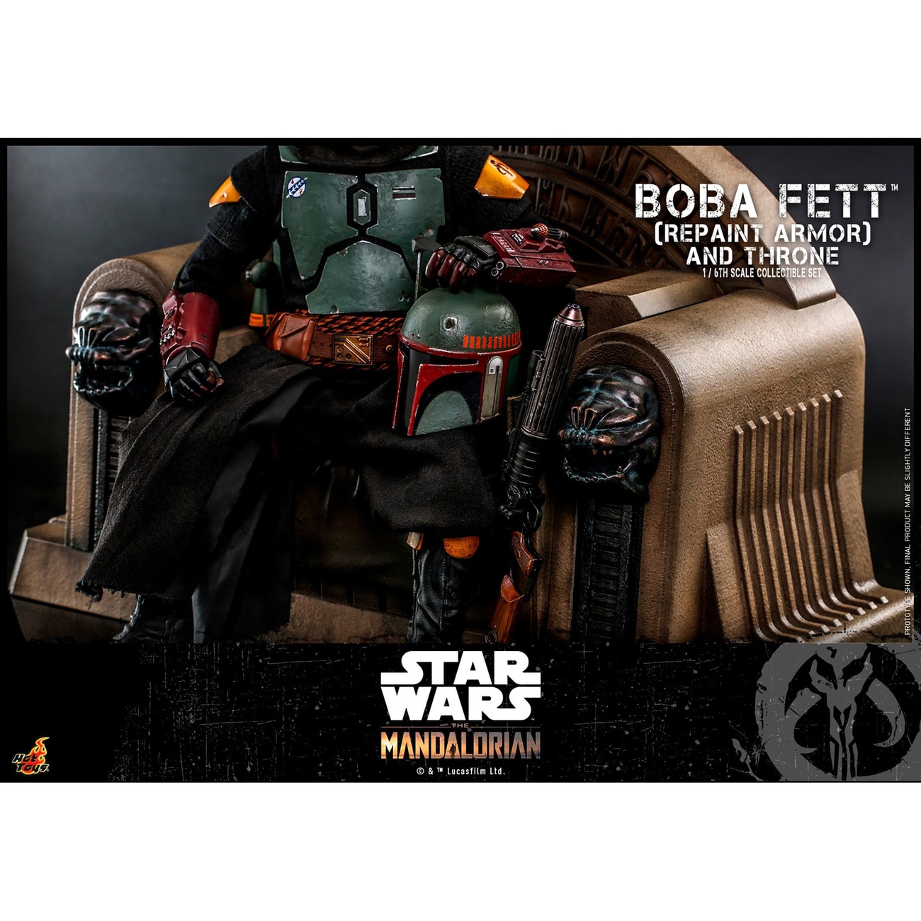 Star Wars: The Mandalorian - Boba Fett 1:6 Scale Action Figure Repaint Armor and Throne Special Edition