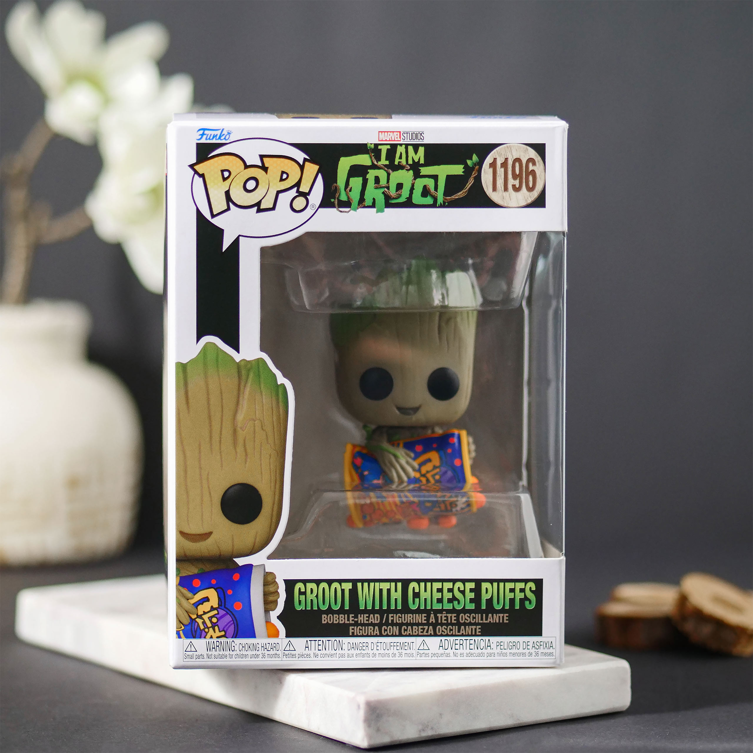 I Am Groot - Groot avec une boule de fromage Figurine Funko Pop à tête branlante