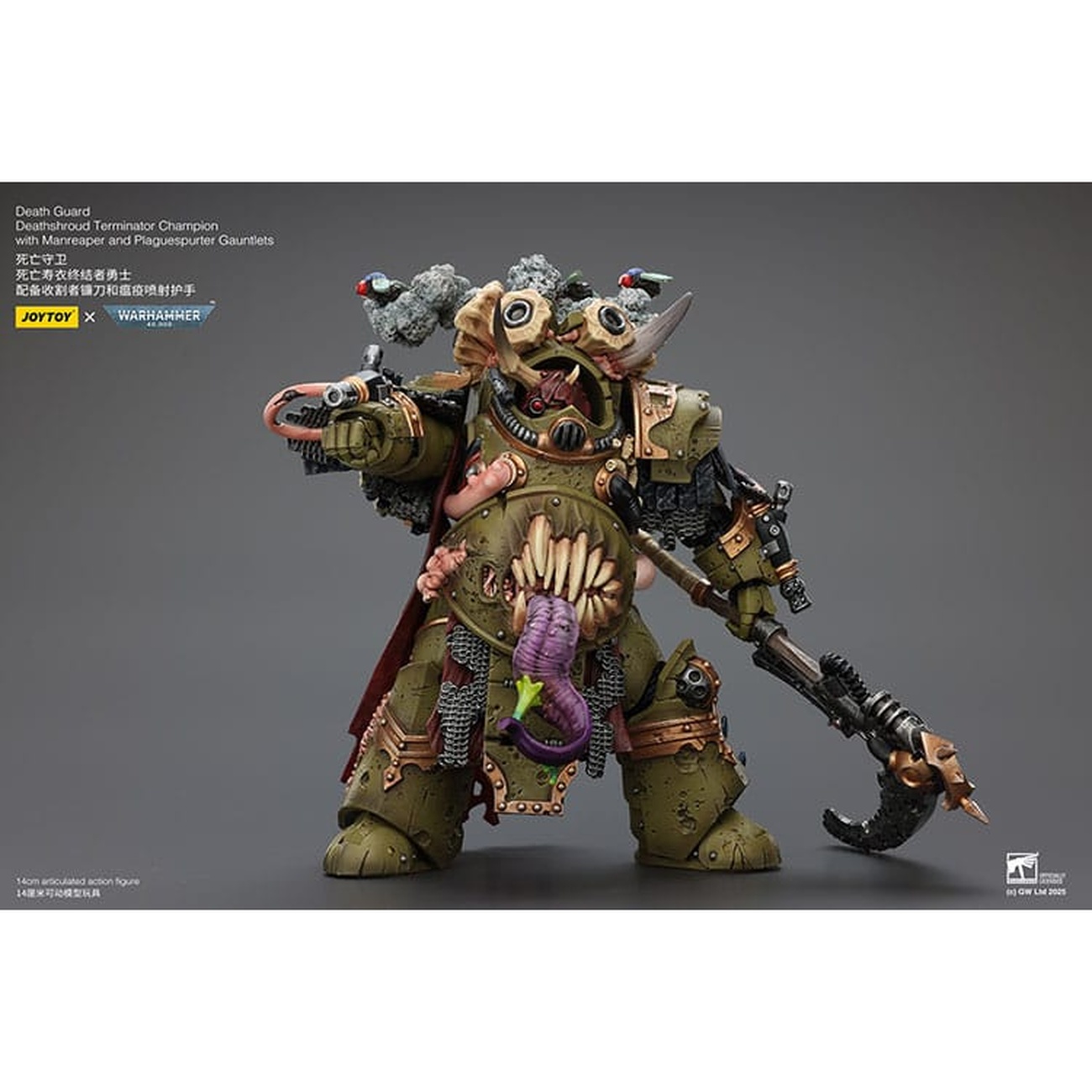 Warhammer 40k Actionfigur 1/18 Death Guard Deathshroud Terminator Championwith Manreaper and Plaguespurter Gauntlets 14