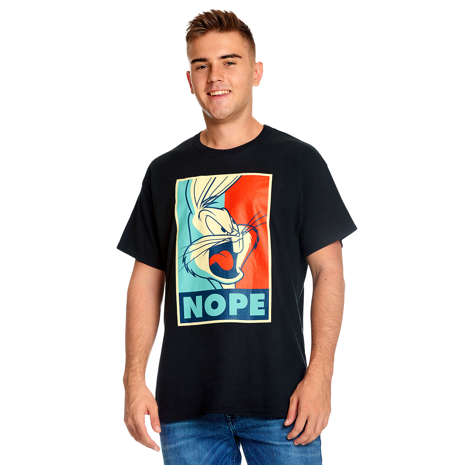 Looney Tunes - Bugs Bunny Nope Poster T-Shirt Black