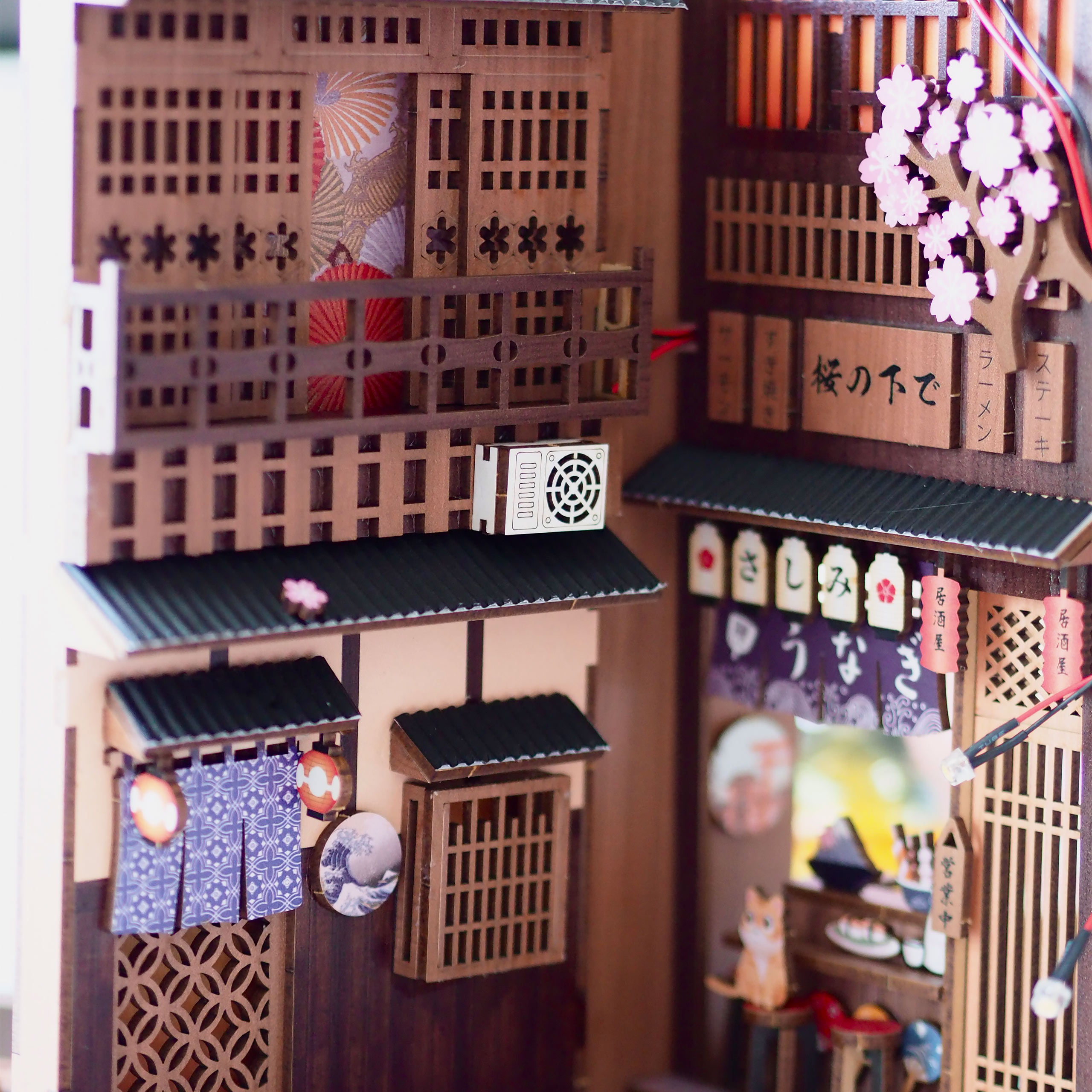 Sakura - Sous le cerisier Sakura Book Nook Modèle Kit Bois
