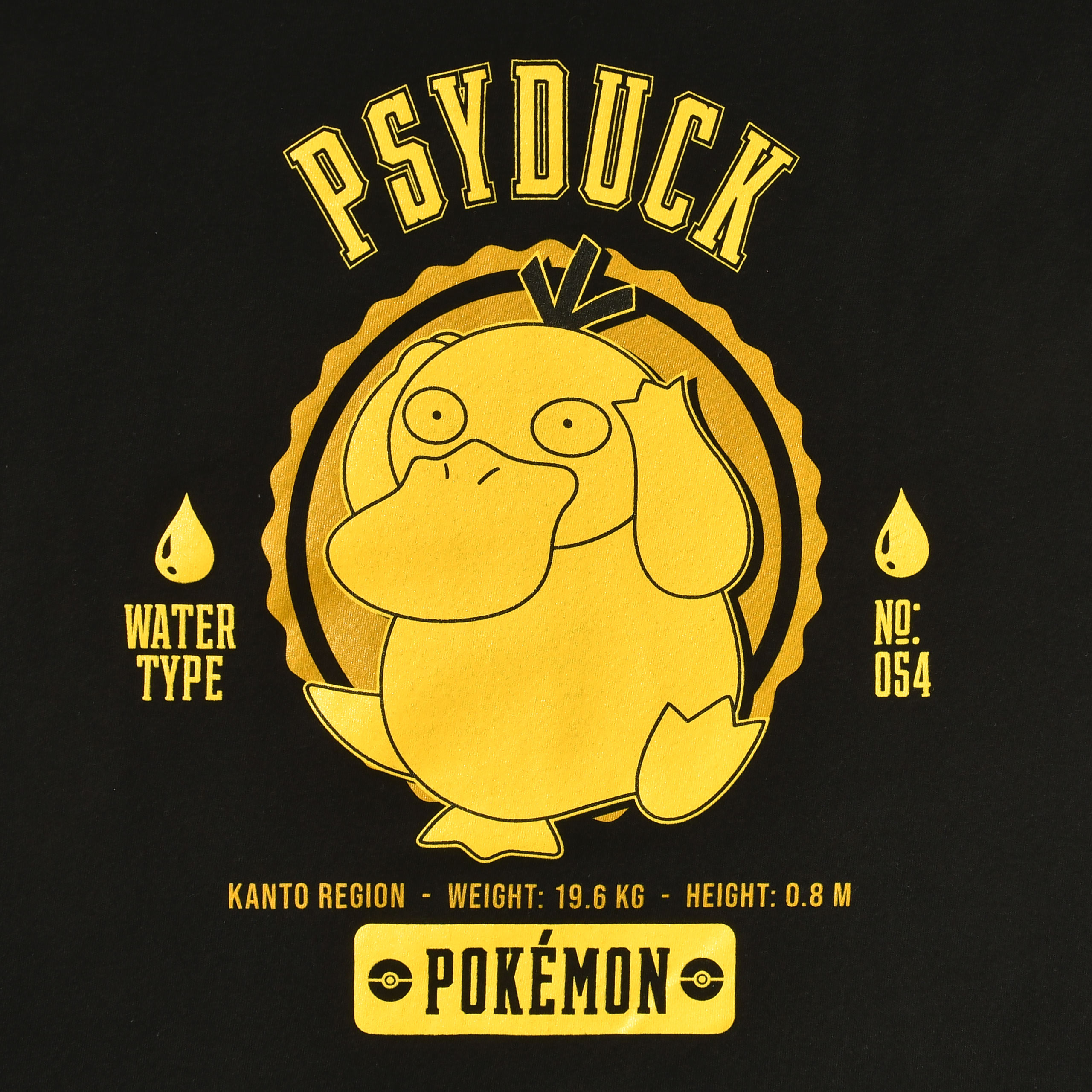 Pokemon - Psyduck College T-shirt zwart