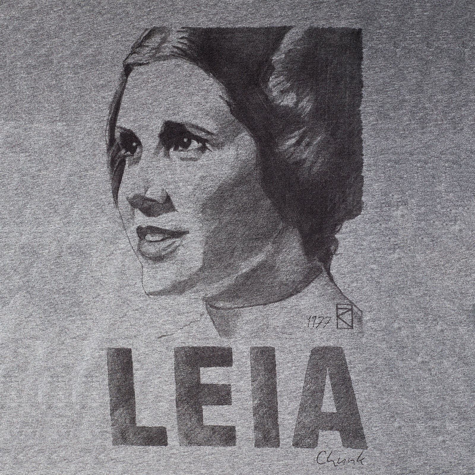Star Wars - T-shirt Leia Sketch gris
