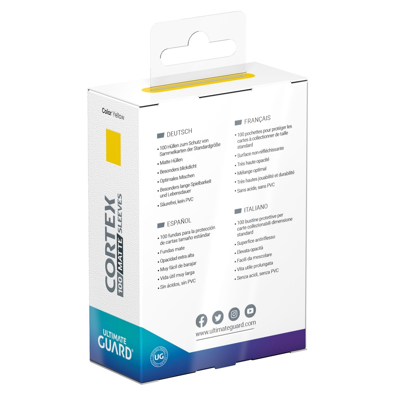Ultimate Guard Cortex Sleeves Matte Standard Size (100) - Yellow
