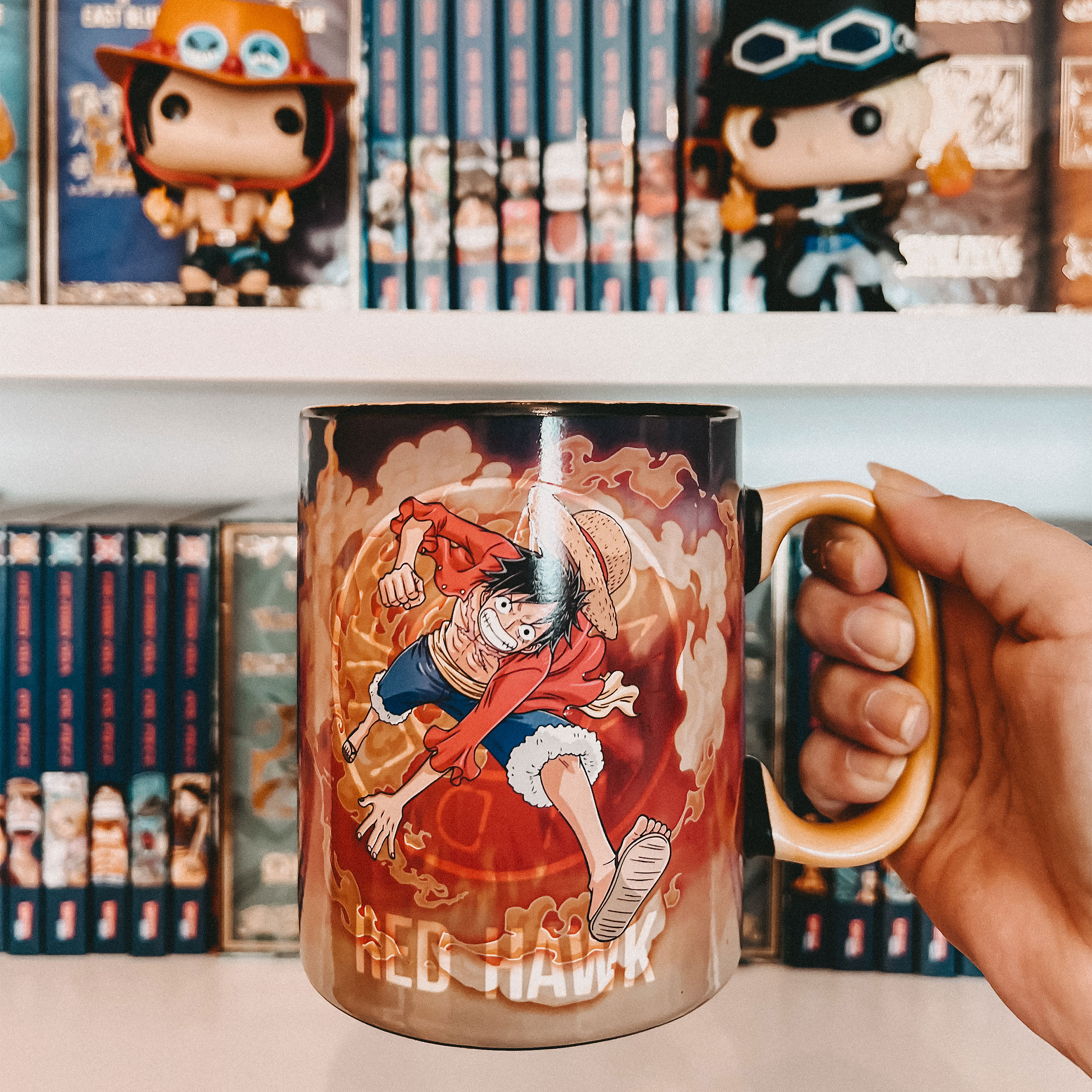 One Piece - Taza termoefecto de Luffy & Sabo