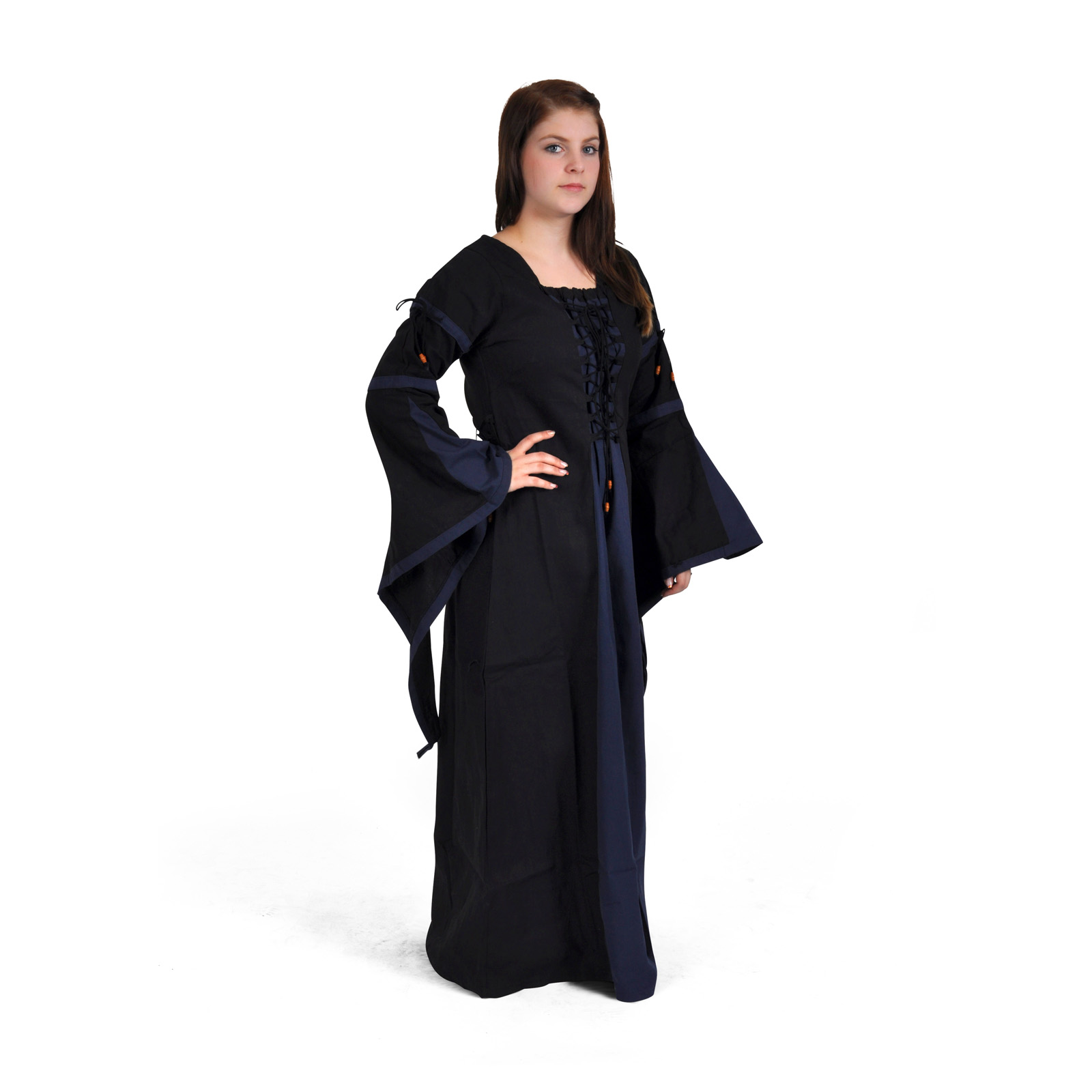 Elisa - medieval dress black-blue
