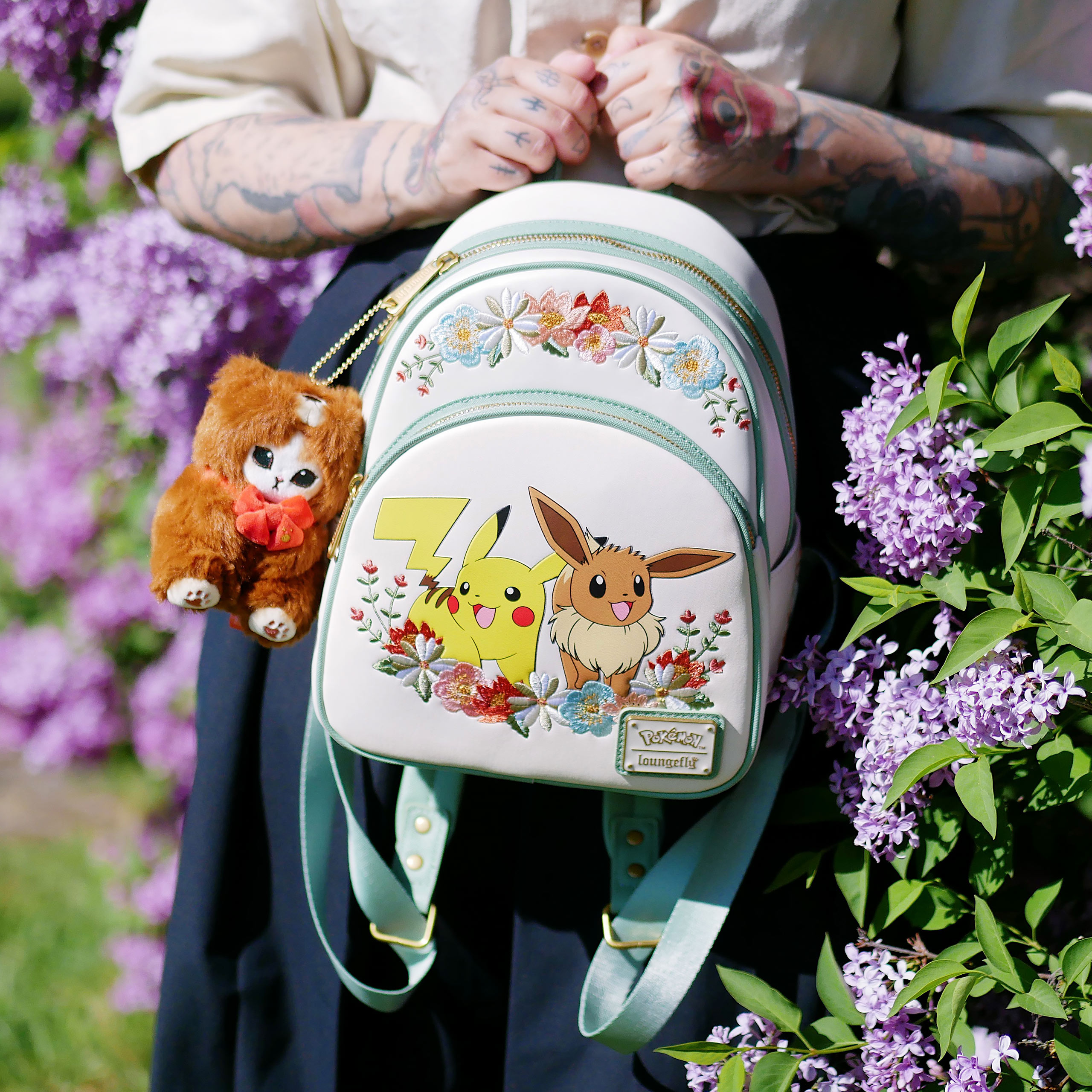Pokemon - Mini Sac à Dos Floral Pikachu et Évoli